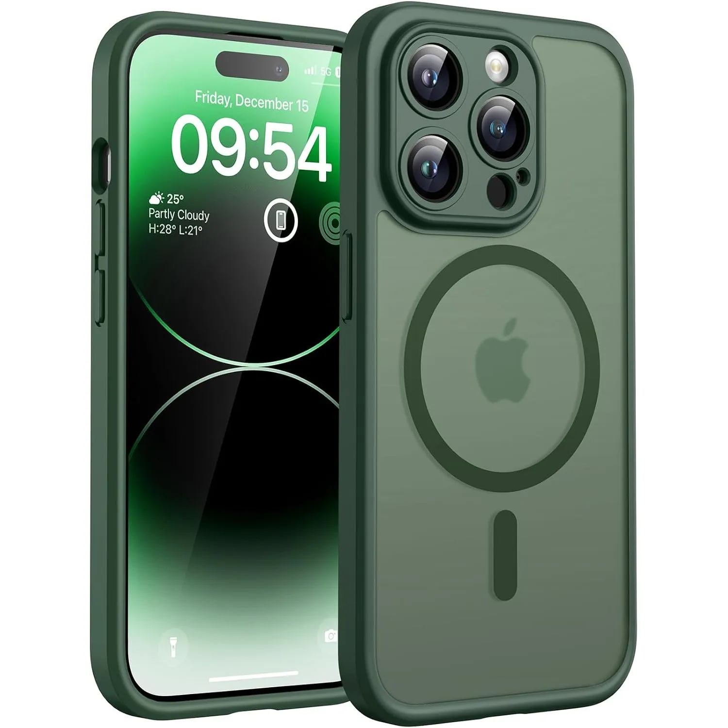 TOCOL für iPhone 14 Pro Hülle, Kompatibel mit MagSafe, Alpengrün