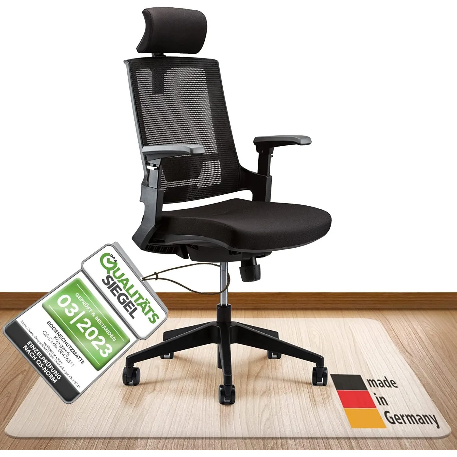Königwerk Bodenschutzmatte Bürostuhl versch. Größen Bürostuhl Unterlage rutschfest in milchweiß - Made in Germany - 118…