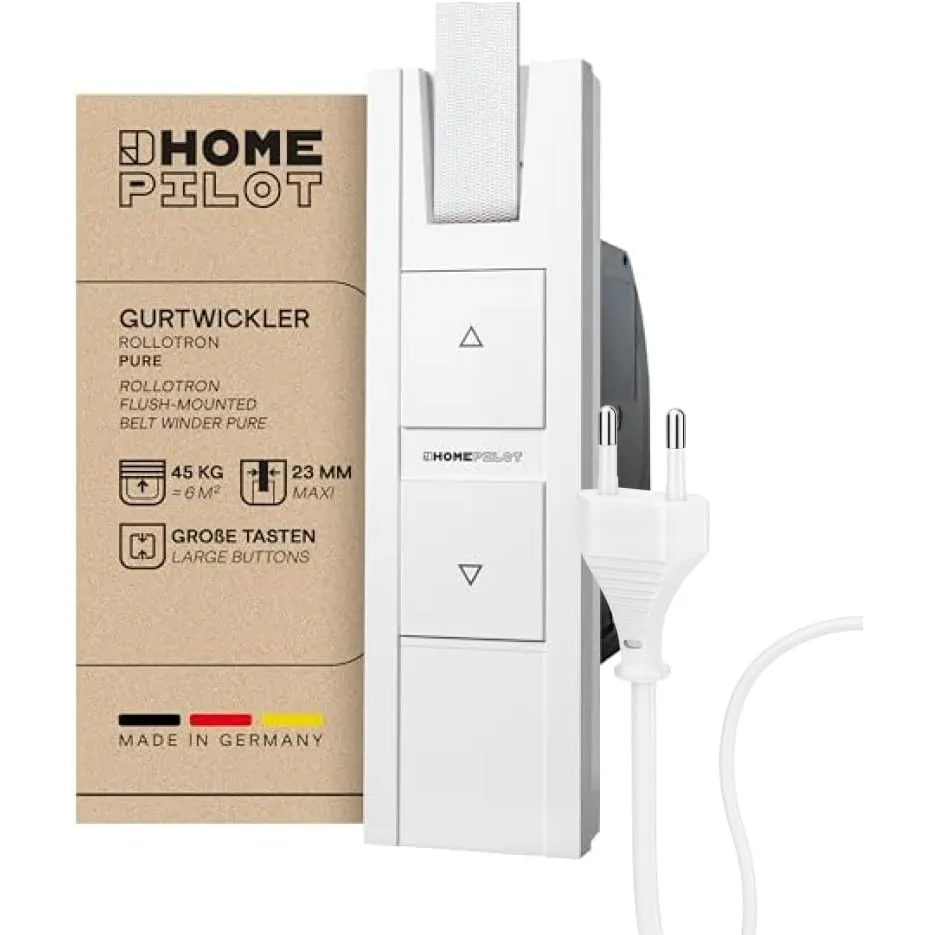 Home Pilot - Gurtwickler Pure, Rollladenantrieb. Elektrischer Gurtwickler | Nachrüstung | Unterputz - 10112345