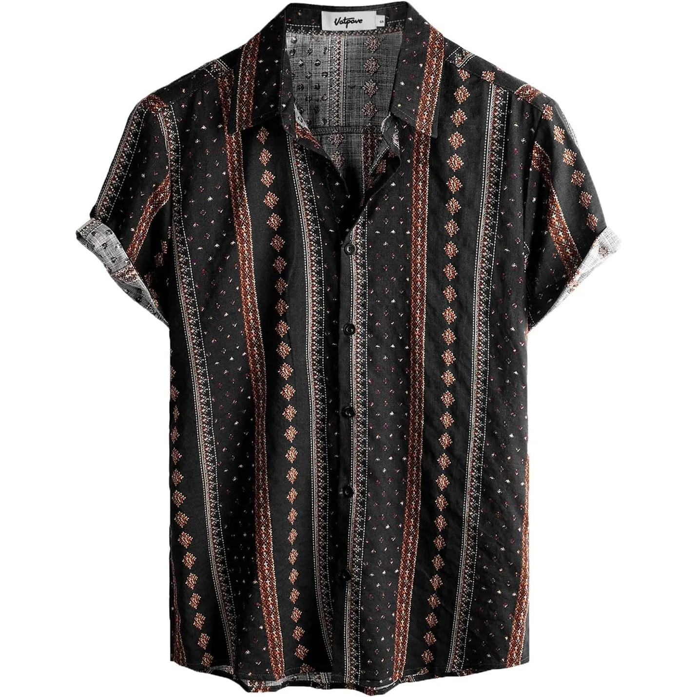 VATPAVE Herren Hawaii Hemd Männer Kurzarm Sommer Freizeithemd Casual Strand Blumen Hawaiihemd