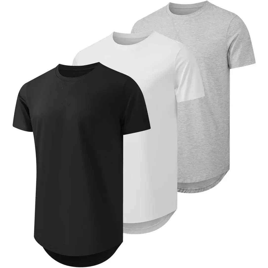 JMIERR 3 Pack T Shirt Herren Baumwolle T-Shirts Basic Einfarbig Hemd | 3 Pcs t shirts, casual slim fit, hip-hop-longlin…