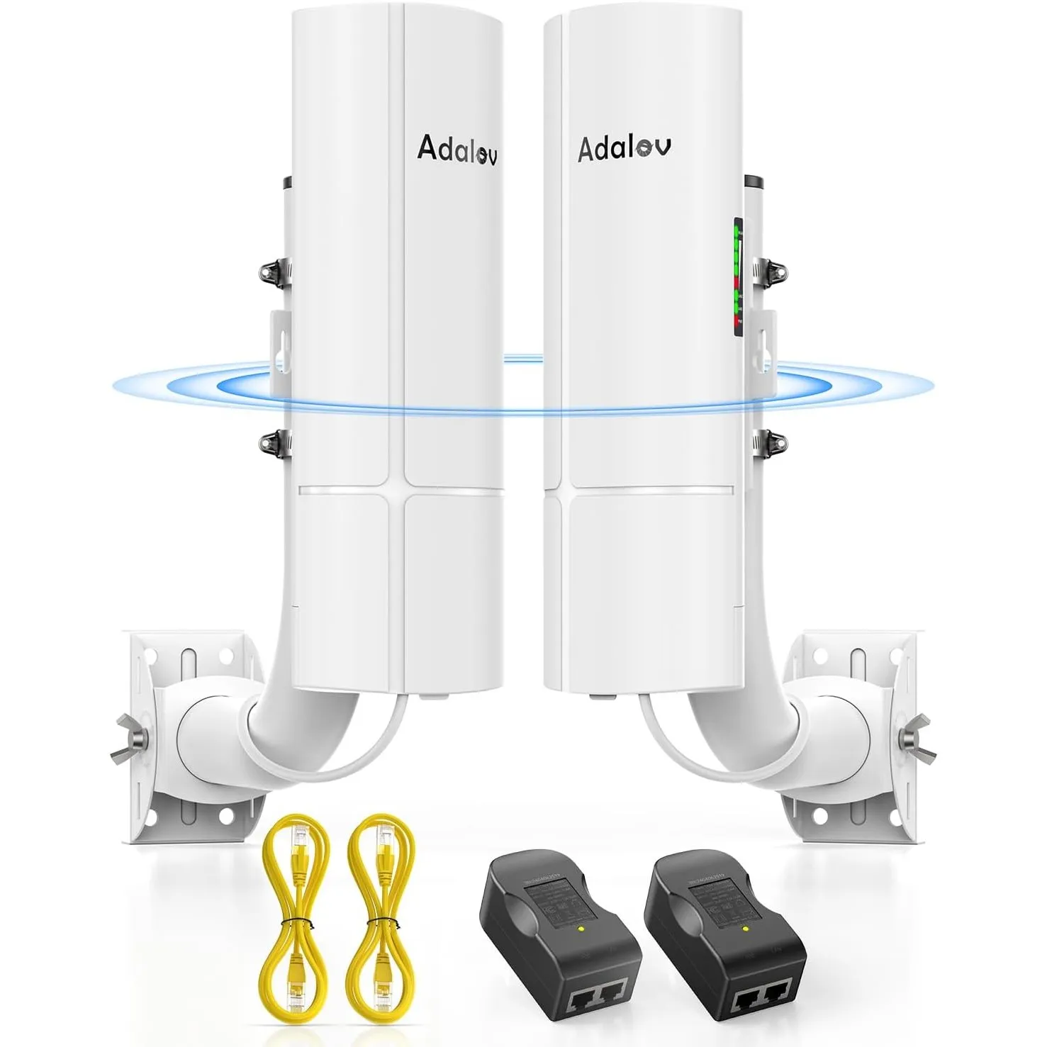 AdaLov Gigabit WLAN-Bridge Outdoor CPE366 mit Halterungen, Plug & Play