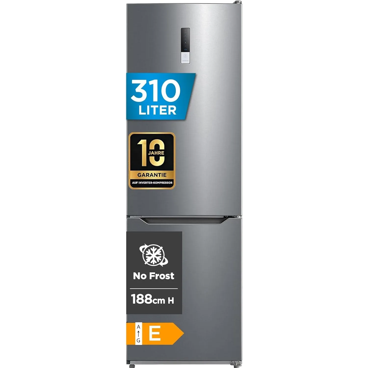 Midea 310L Kühlschrank mit gefrierfach, 188cm, NoFrost, GMCC Kompressor