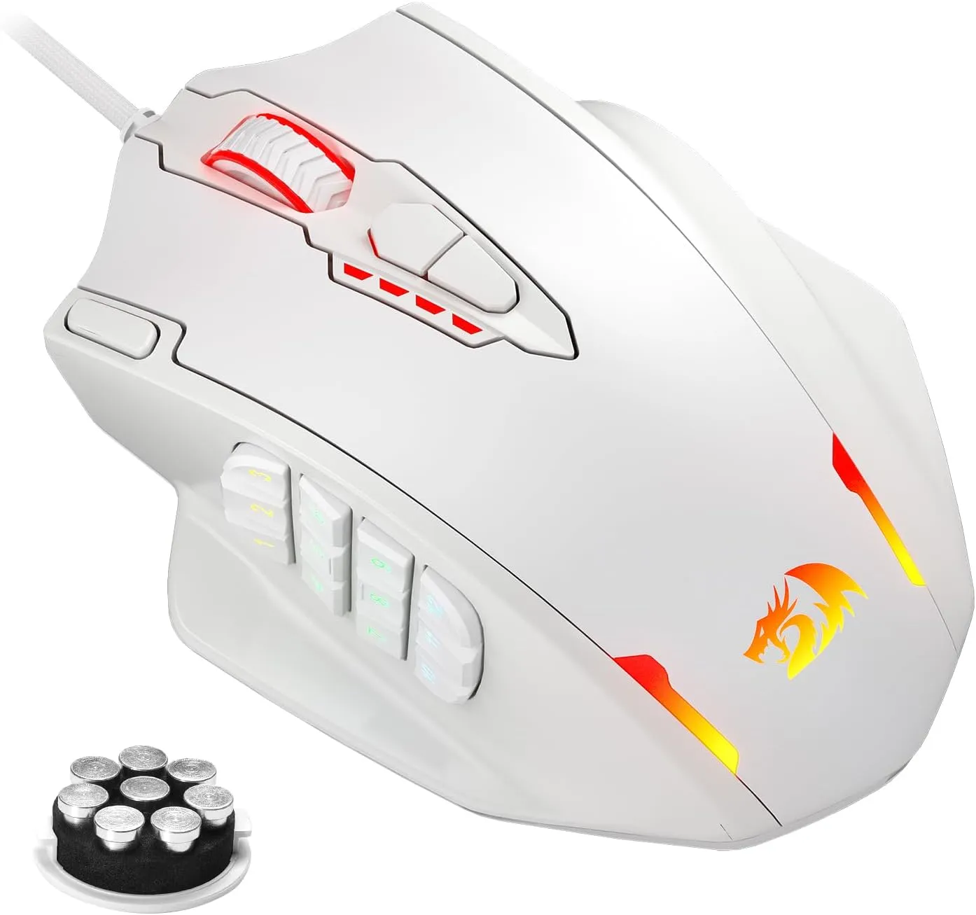 Redragon M908 Impact RGB-LED-MMO-Maus mit seitlichen Tasten, optische kabelgebundene Gaming-Maus mit 12.400 DPI, hohe P…