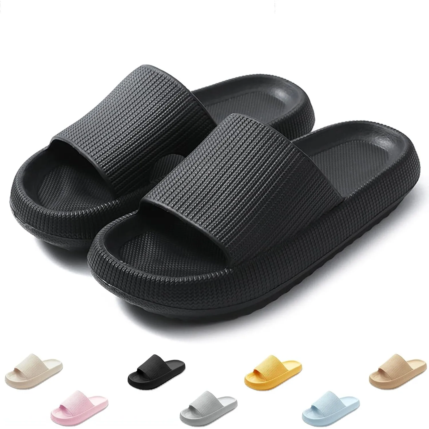 QJJQ Badeschuhe Herren Damen Cozislides Original Slippers Wolke Schlappen Super Weich rutschfest Badelatschen Hausschuh…
