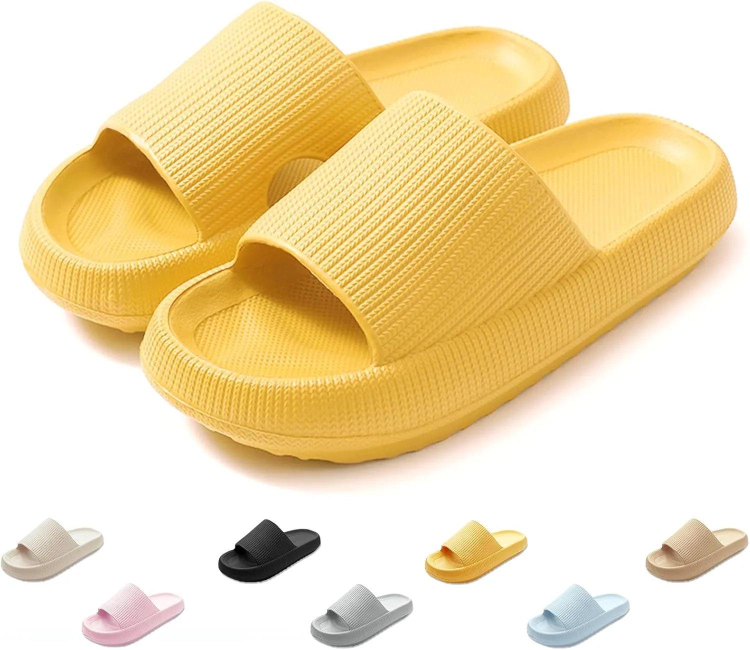 QJJQ Cozislides Bathing Shoes for Men and Women, Cloud Slippers, Super-Soft, Non-Slip, Beach Slides, Slippers, Summer M…