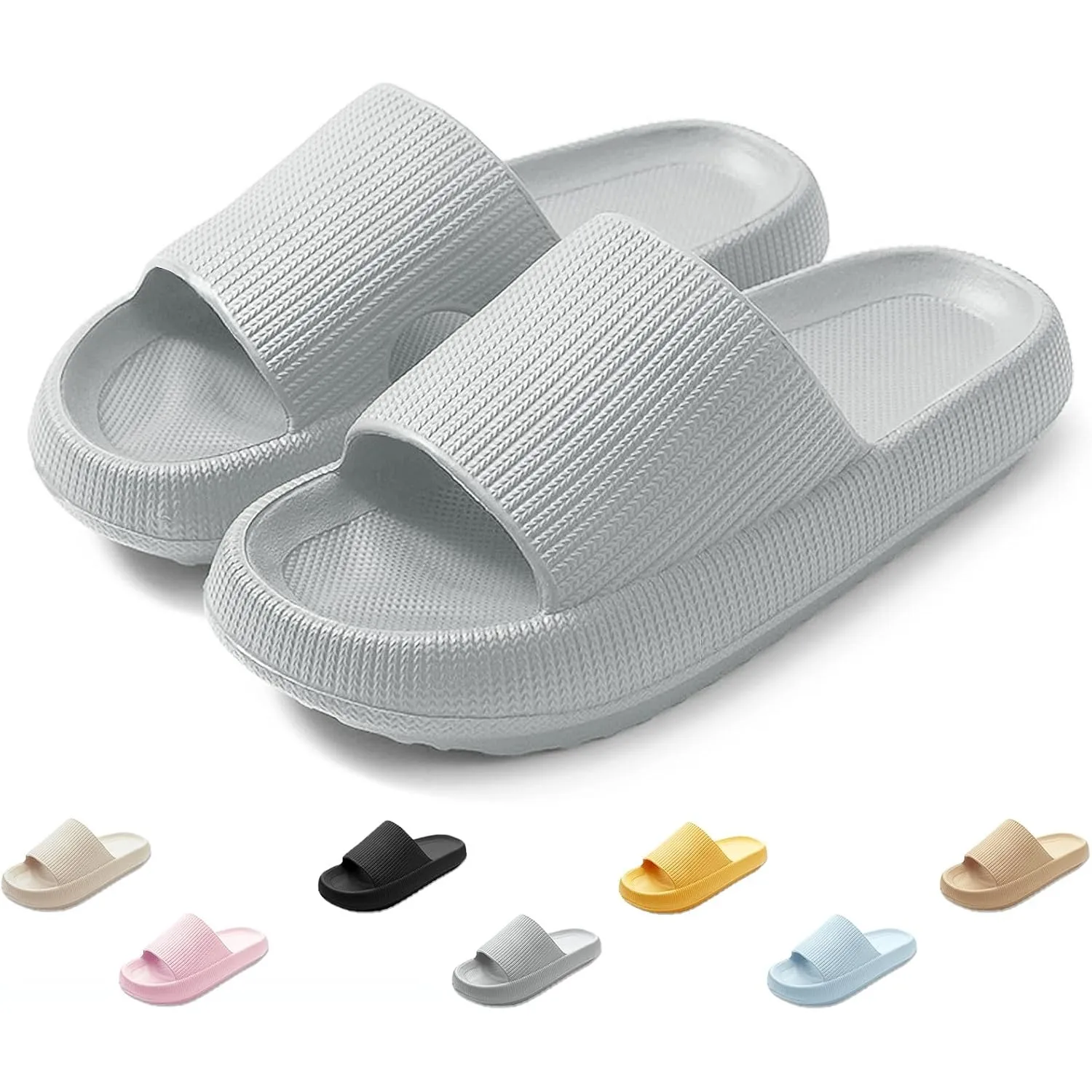 QJJQ Badeschuhe Herren Damen Cozislides Original Slippers Wolke Schlappen Super Weich rutschfest Badelatschen Hausschuh…