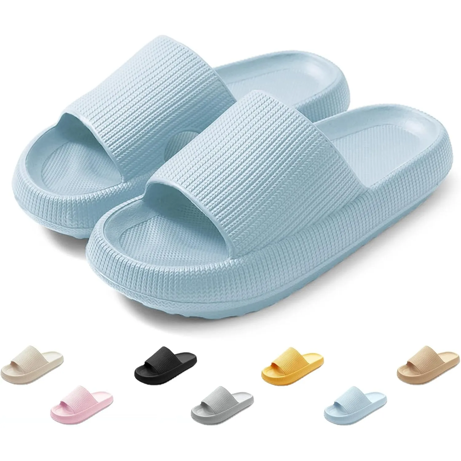 QJJQ Badeschuhe Herren Damen Cozislides Original Slippers Wolke Schlappen Super Weich rutschfest Badelatschen Hausschuh…