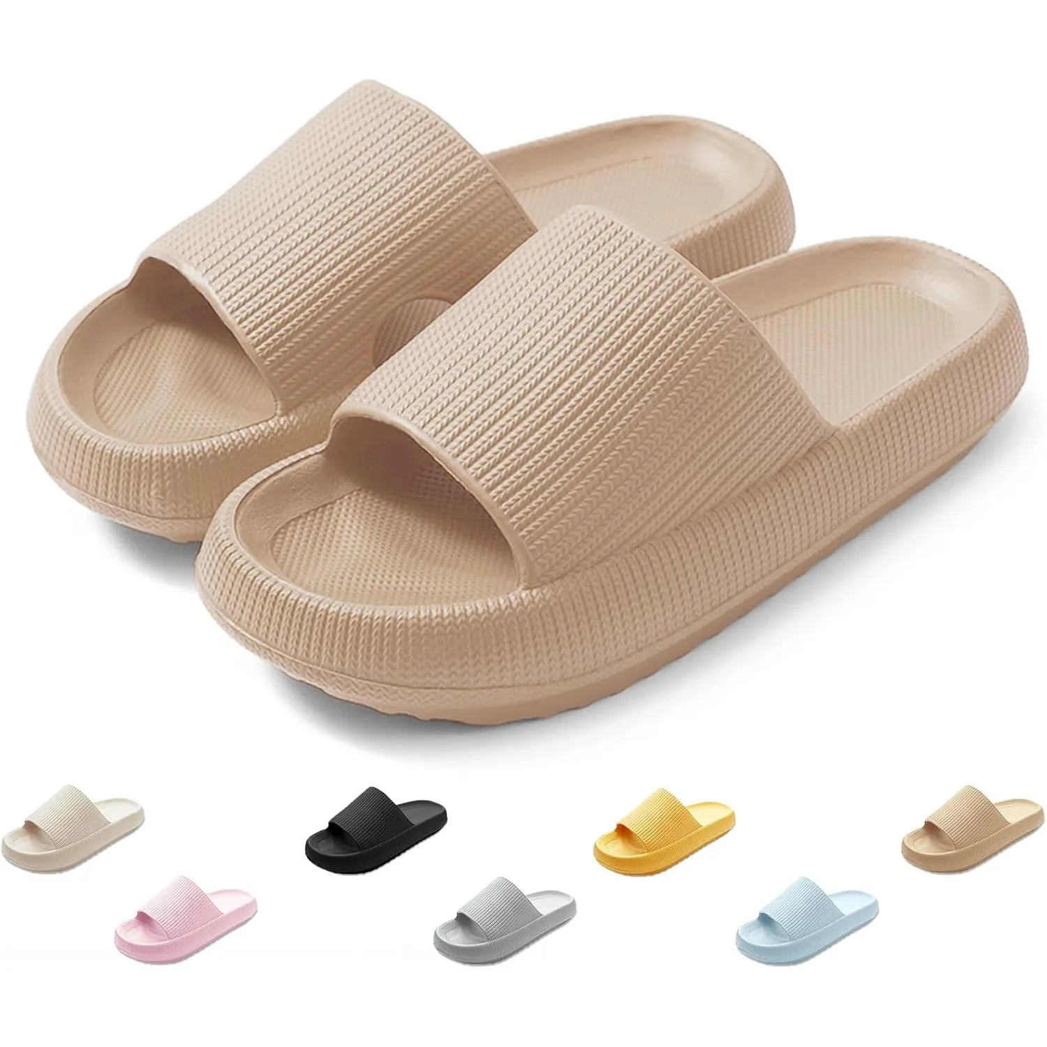 QJJQ Badeschuhe Herren Damen Cozislides Original Slippers Wolke Schlappen Super Weich rutschfest Badelatschen Hausschuh…