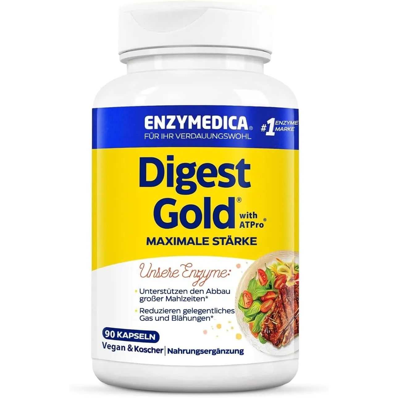 Enzymedica - Digest Gold, schnell wirkende Enzym-Formel, reduziert Gase und Blähungen, verbessert die Nährstoffaufnahme…