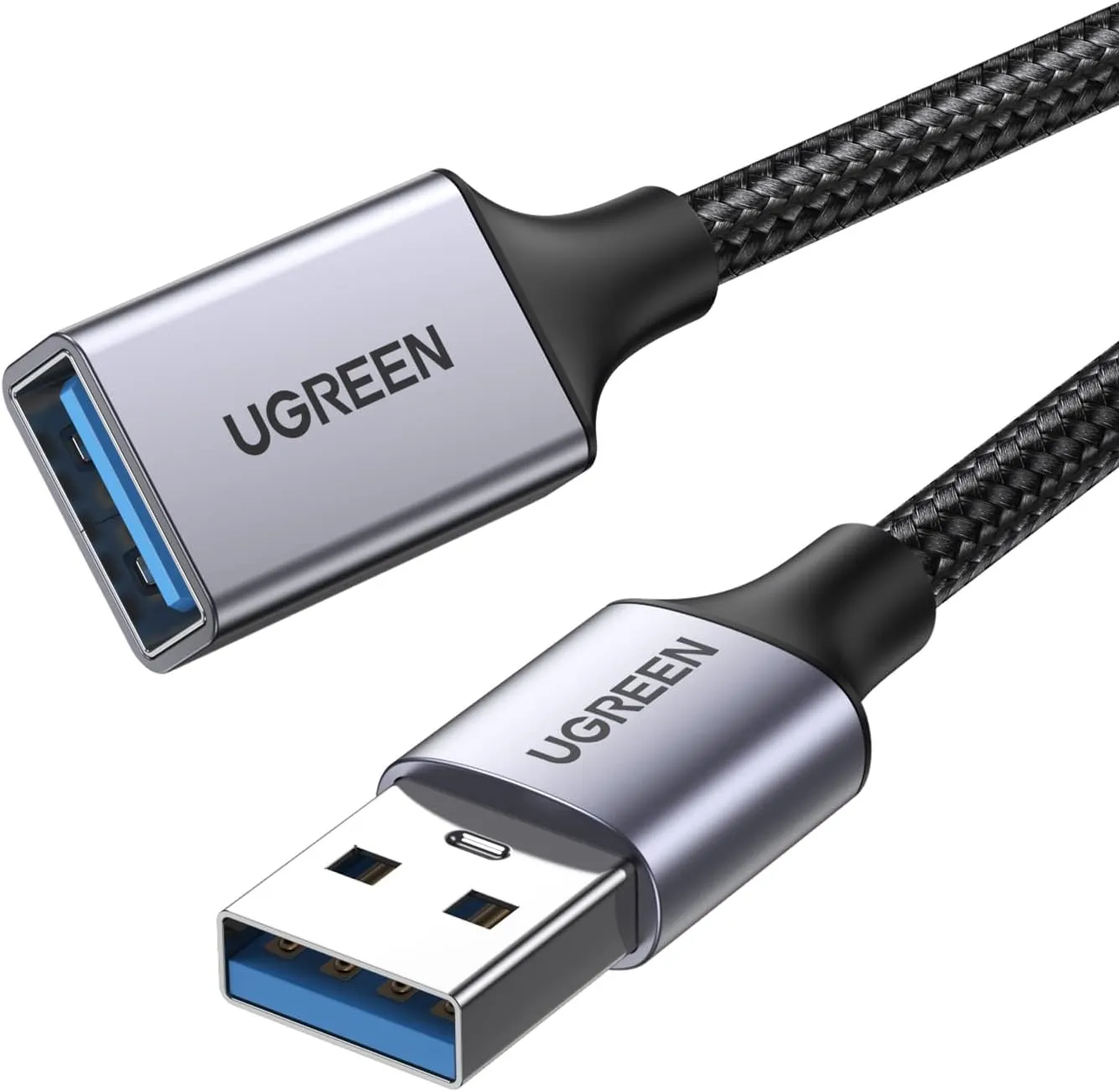 UGREEN Verlängerungskabel USB 3.0 Nylon Stecker auf Buchse zu Aluminium 5 Gbps für Computer, externe Festplatte, Drucke…