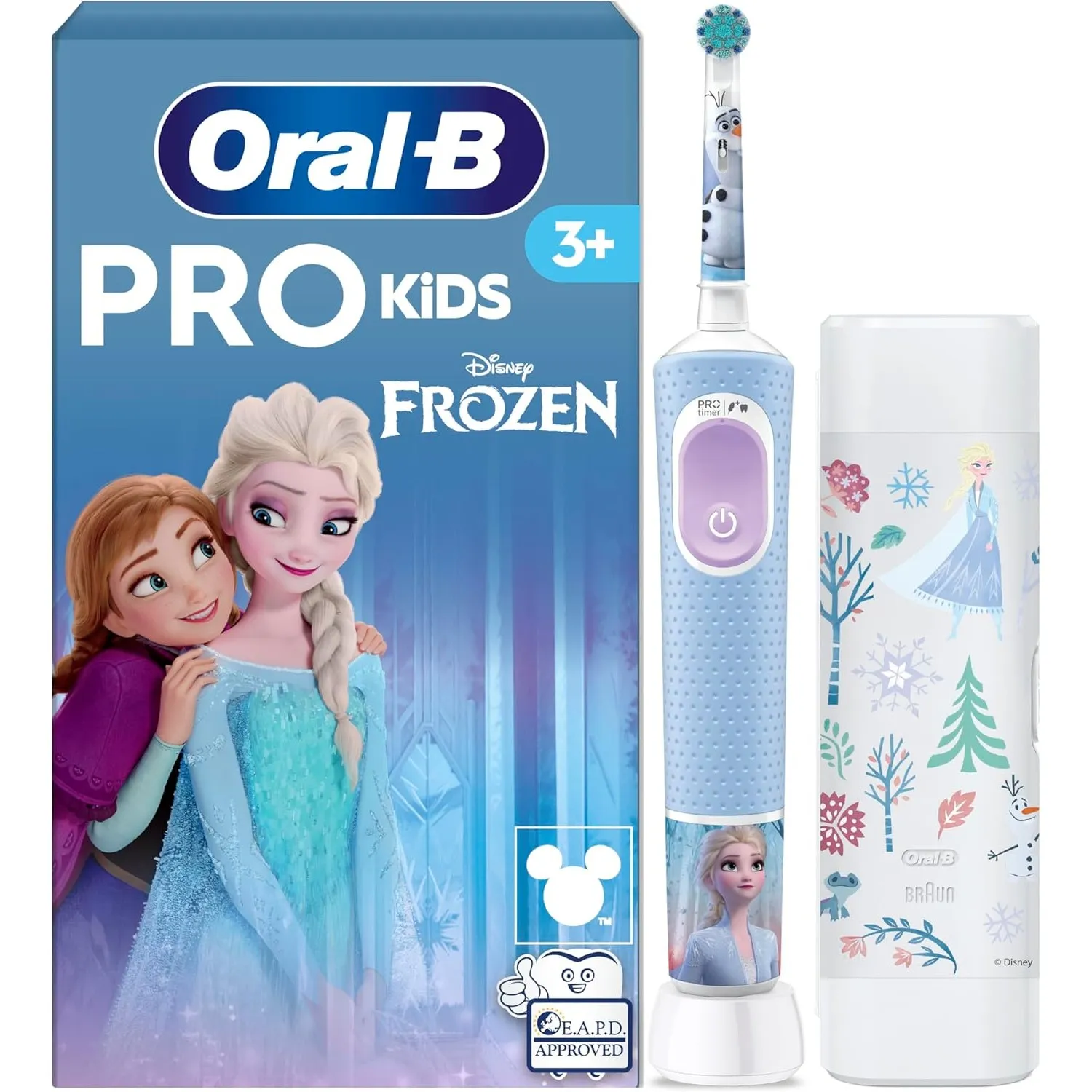 Oral-B Pro Kids Frozen Elektrische Zahnbürste für Kinder, Blau/Lila