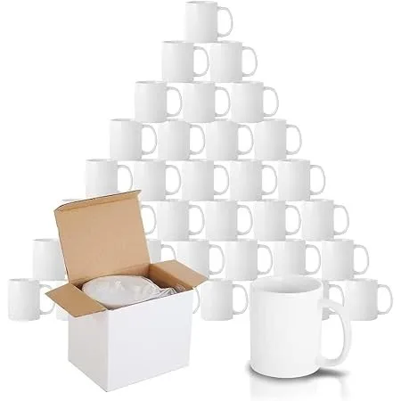 shine planet 72 x Sublimationstassen Blanko 325 ml Weiße Sublimations-Kaffeebecher Große Henkel Sublimationsbecher mit …