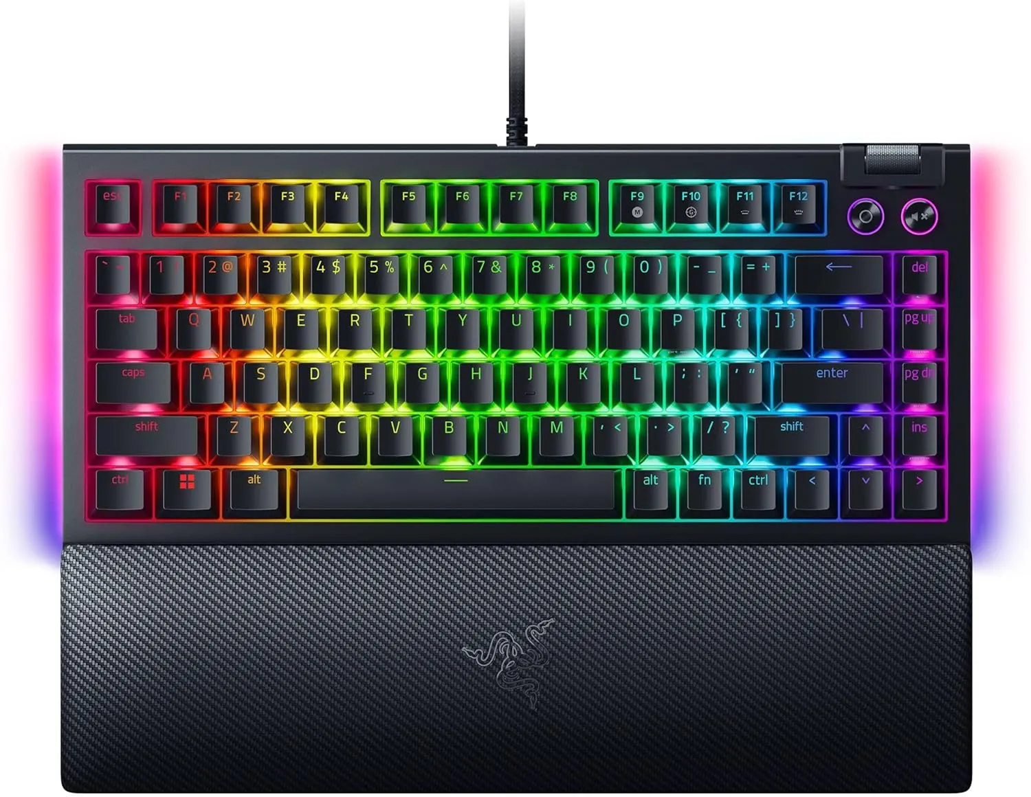 Razer BlackWidow V4 75% - Mechanische Gaming-Tastatur mit Hot Swap (Kompaktes 75% Layout, Unterbodenbeleuchtung an 2 Se…