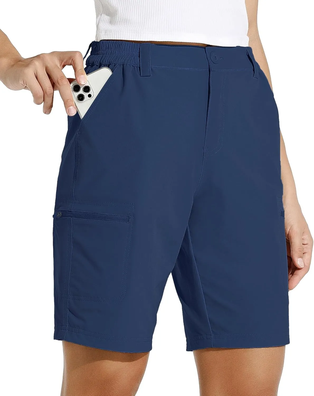 WILLIT Women's Shorts, Hiking Shorts, Summer Cargo Trousers, Cycling Shorts, Stretch Sports Trousers, Golf Shorts, Quic…