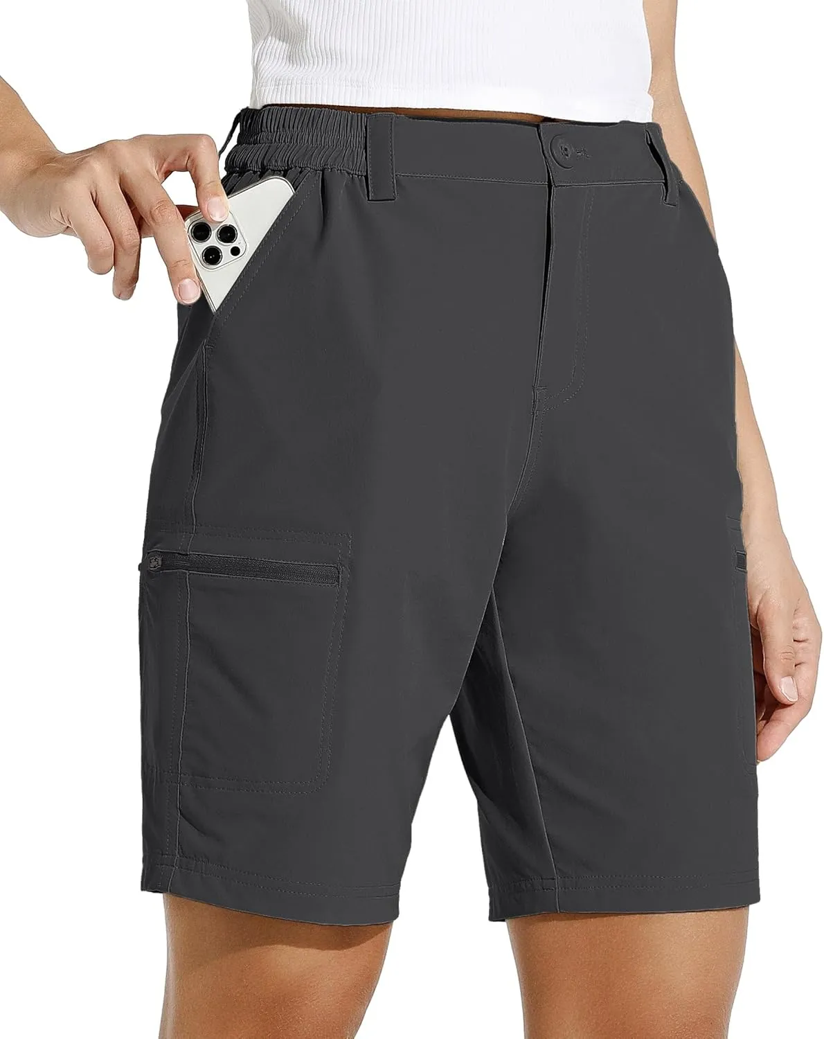 WILLIT Women's Shorts, Hiking Shorts, Summer Cargo Trousers, Cycling Shorts, Stretch Sports Trousers, Golf Shorts, Quic…