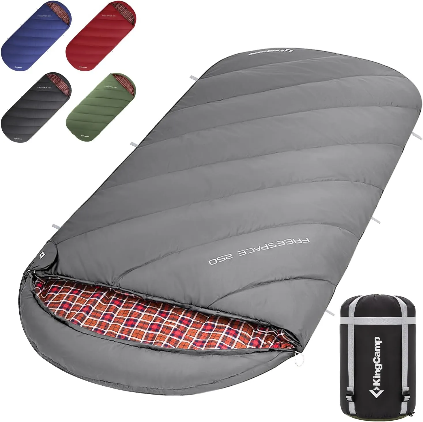 KingCamp XXL Schlafsack Campingschlafsack 3 Jahreszeiten Übergröße für Erwachsene Outdoor Rucksackreisen, Wandern, leicht für drinnen und draußen