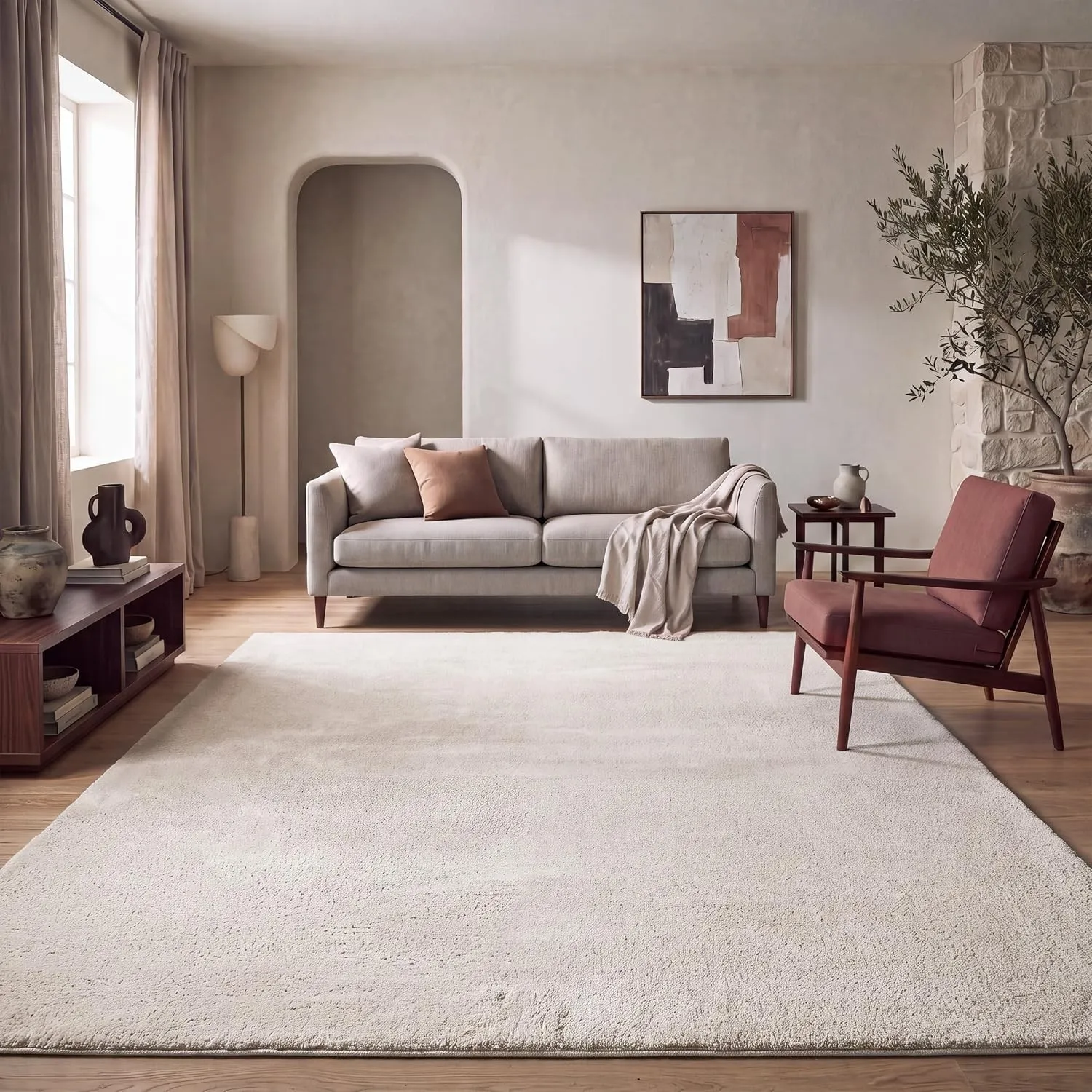 Paco Home Teppich Wohnzimmer Schlafzimmer Kurzflor Waschbar Einfarbiges Muster Flauschig Weich rutschfest Moderne Deko,…