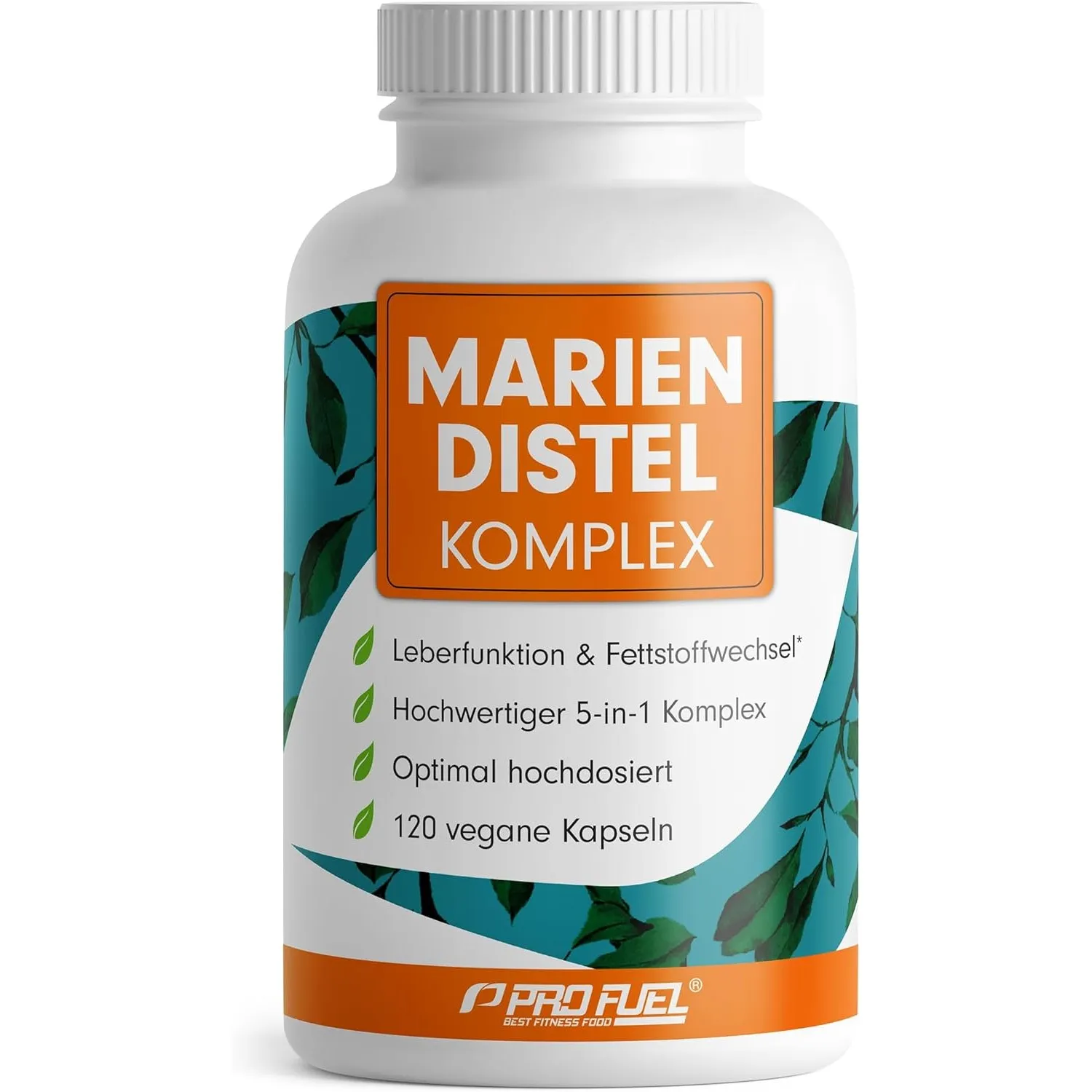 Mariendistel Kapseln 120x - 5-fach-Komplex mit Mariendistel, Artischocke, Löwenzahn, Desmodium & Cholin - 200 mg Silyma…