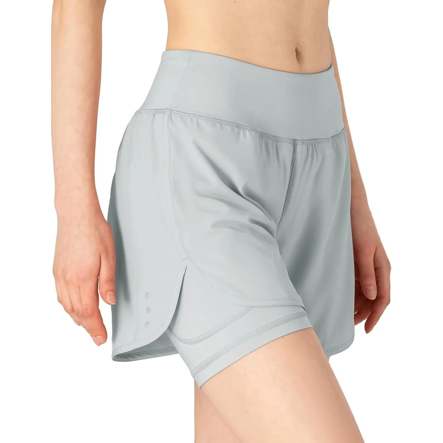 donhobo Damen Sommer Sport Shorts 2 in 1 Schnell Trocknend Laufshorts Fitness Yoga Jogging Sport Shorts