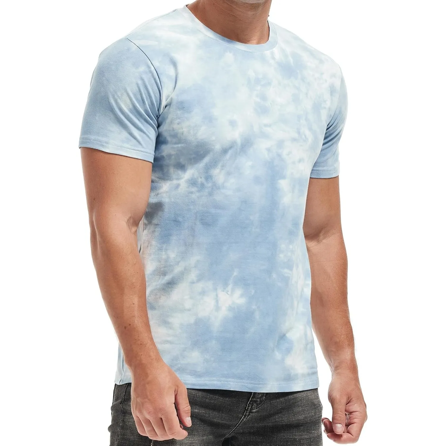 RONOMO Herren T-Shirt 95% Baumwolle 5% Spandex, Mikroelastik, Hautfreundlich