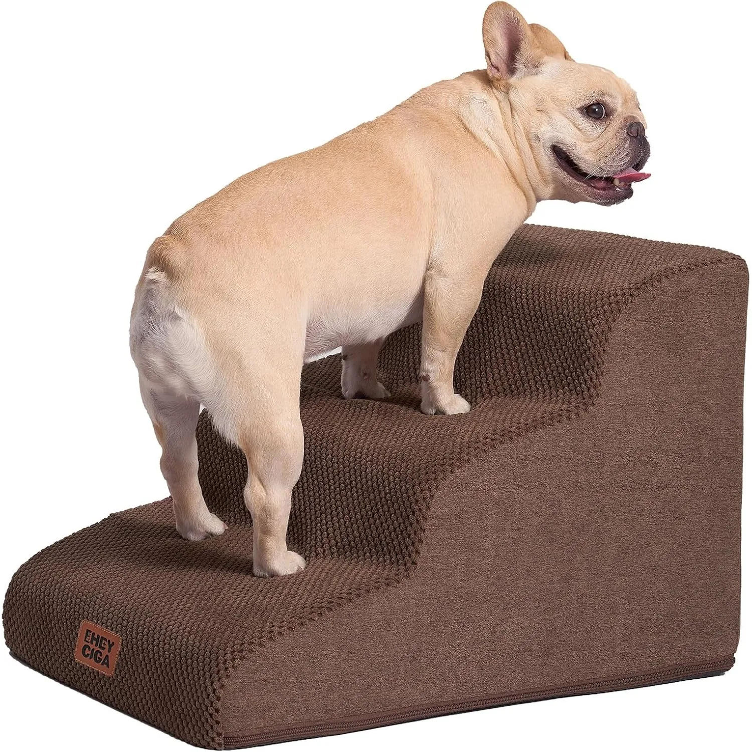 EHEYCIGA Hundetreppe für Kleine Hunde 40 cm Hoch, Haustiertreppe für Sofa Bett, Treppe für Hunde aus Hochdichtem Schwam…