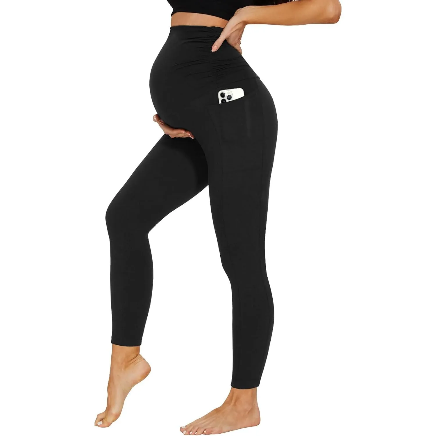DDOBB Schwangerschaftsleggings Damen Umstandsleggings Mit Taschen
