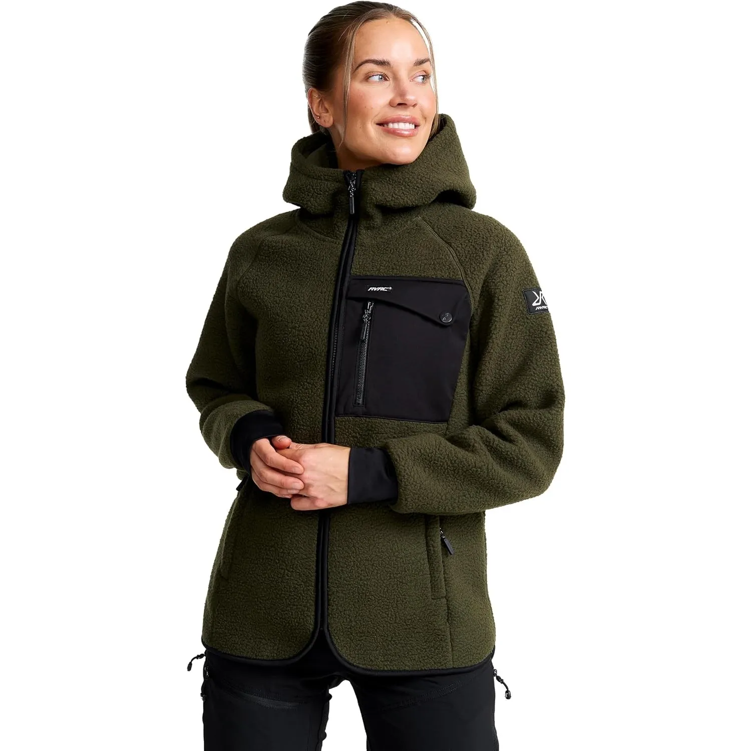 RevolutionRace Sherpa Hoodie für Damen, Outdoor Fleecejacken perfekt für Wanderungen und Outdoor-Abenteuer