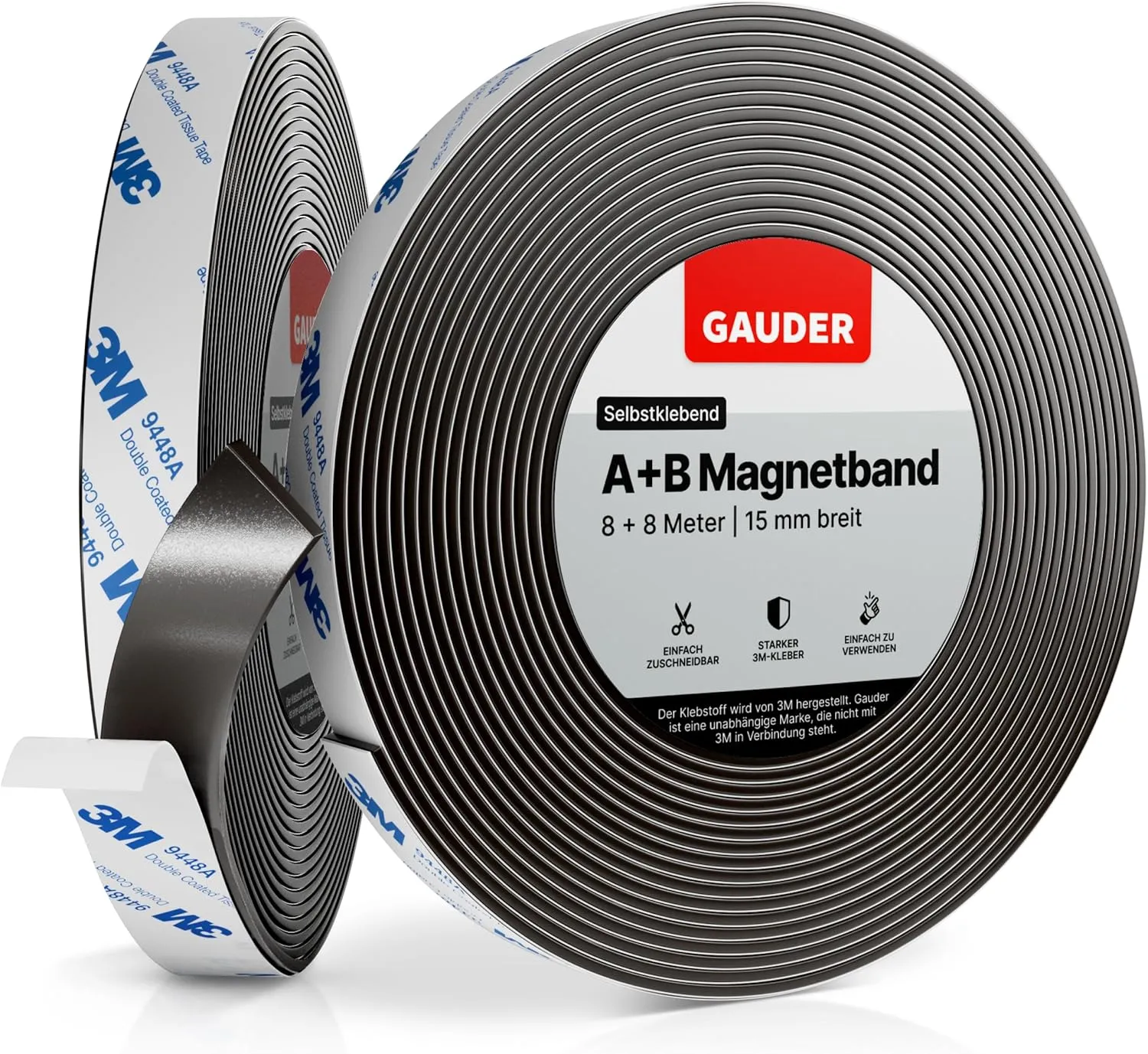 Typ A + B Magnetband stark selbstklebend I Magnetstreifen | Magnetband für Fliegengitter & Vorhänge (8 m + 8 m)
