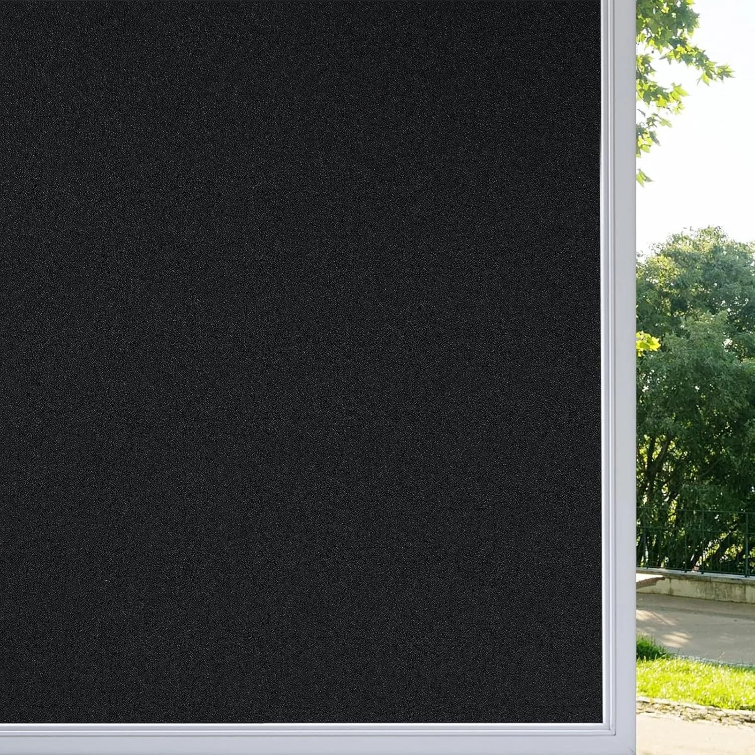 rabbitgoo Fensterfolie Blickdicht Schwarz, Lichtdicht Selbstklebend Verdunklungsfolie für Fenster, Verdunkelungsfolie A…