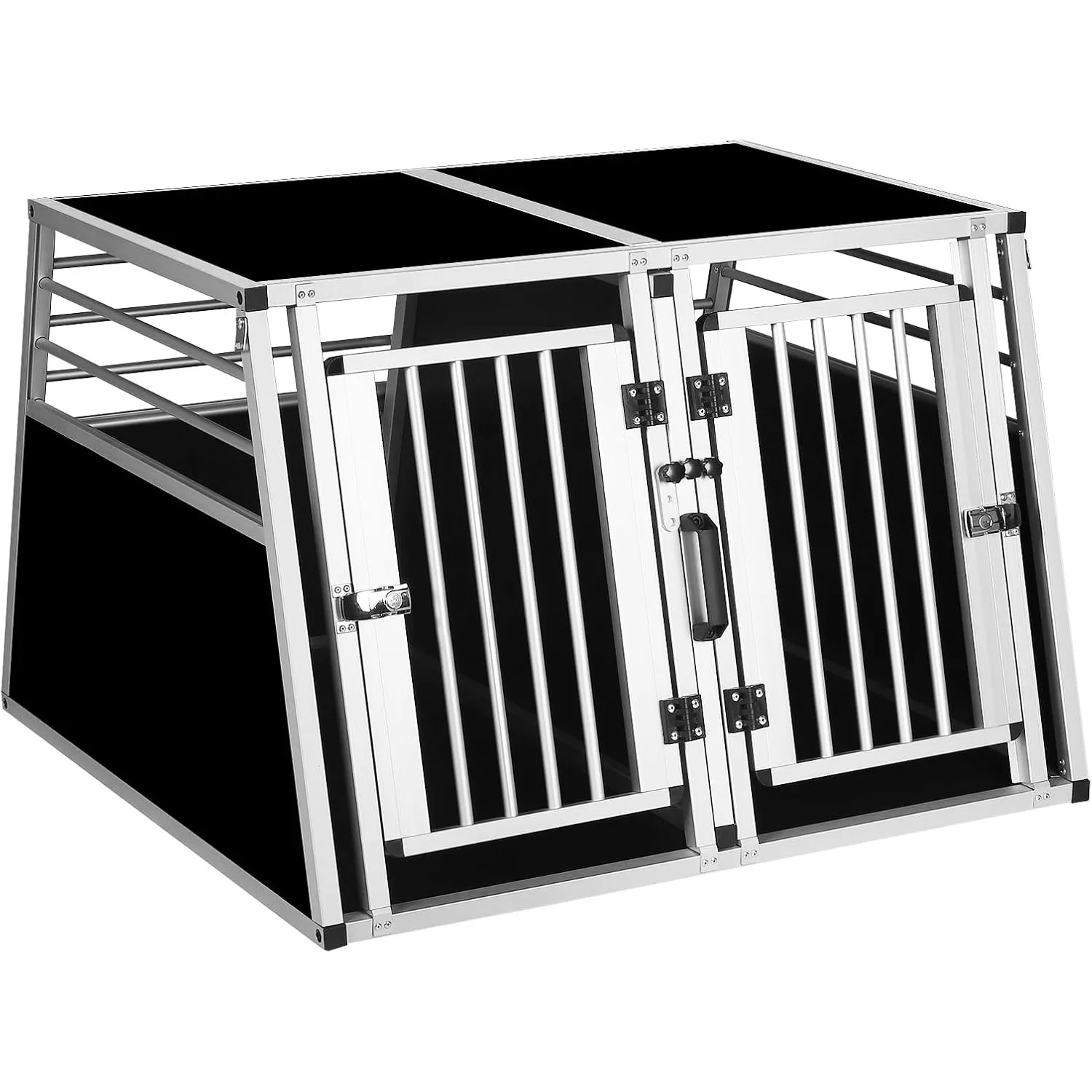 EUGAD Hundebox Auto, Doppel Transportboxen 2 Hunde,Hundebox Auto Kofferraum