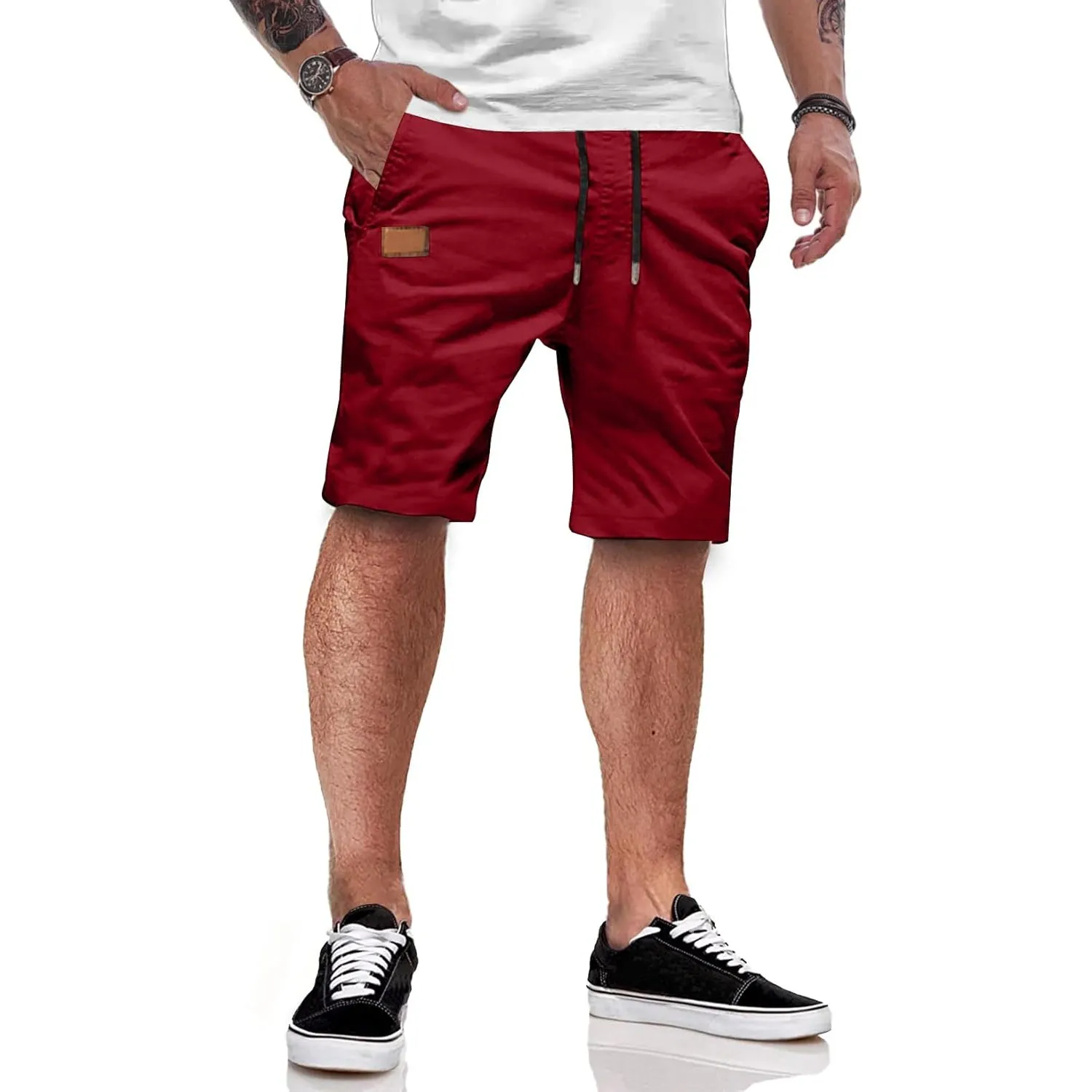 JMIERR Kurze Hosen Herren Sommer Shorts Herren Chino Baumwolle | Cargo Shorts Herren,Freizeit Shorts,Bequeme,mit Kordel…
