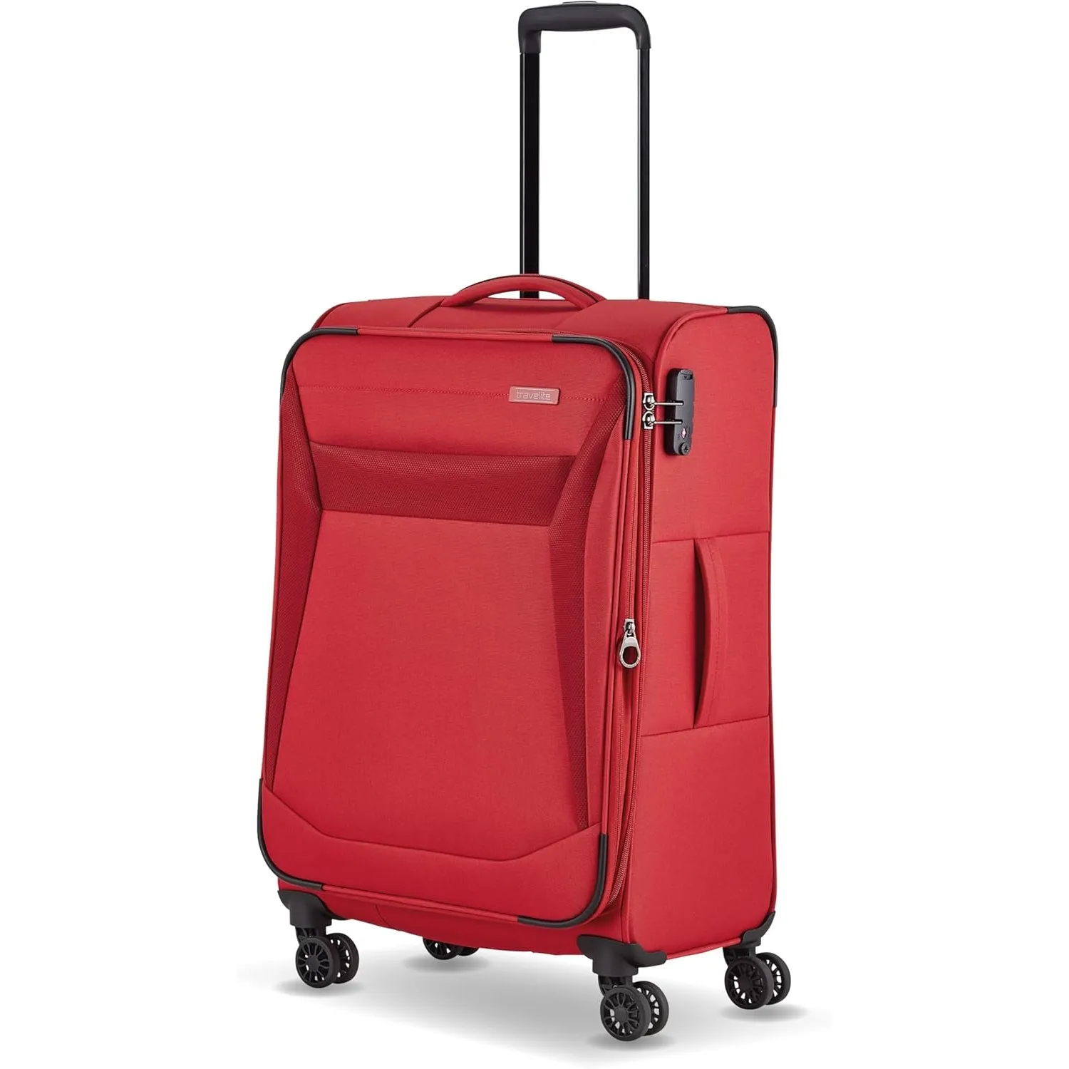 Travelite Koffer Chios Größe M, 67 cm, 60-66 Liter, mittelgroß, leicht | Weichschalenkoffer, Rollkoffer mit 4 Doppelrol…