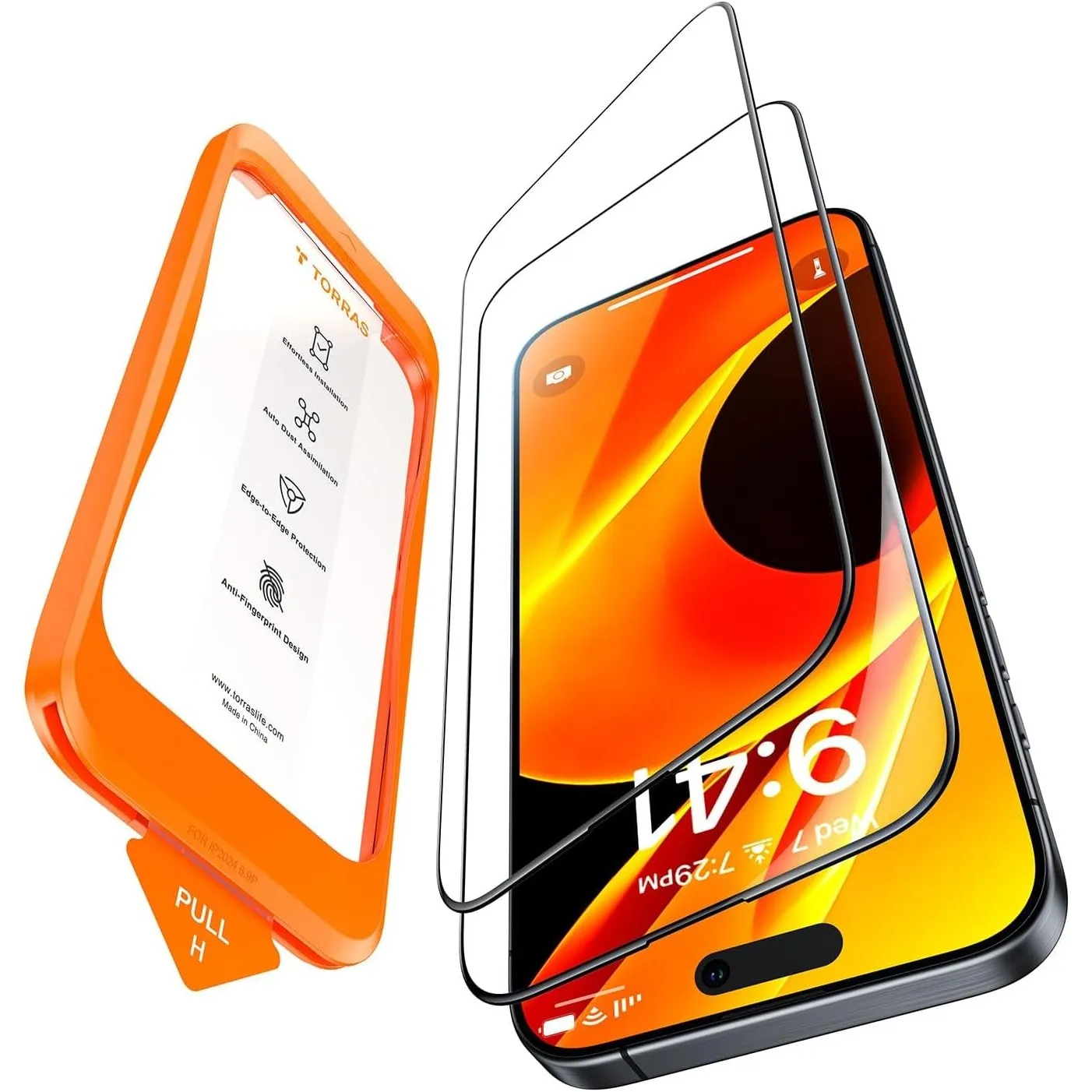 TORRAS für iPhone 14 Pro/15 für Panzerglas TOP 9H Schutz, 2 Stück