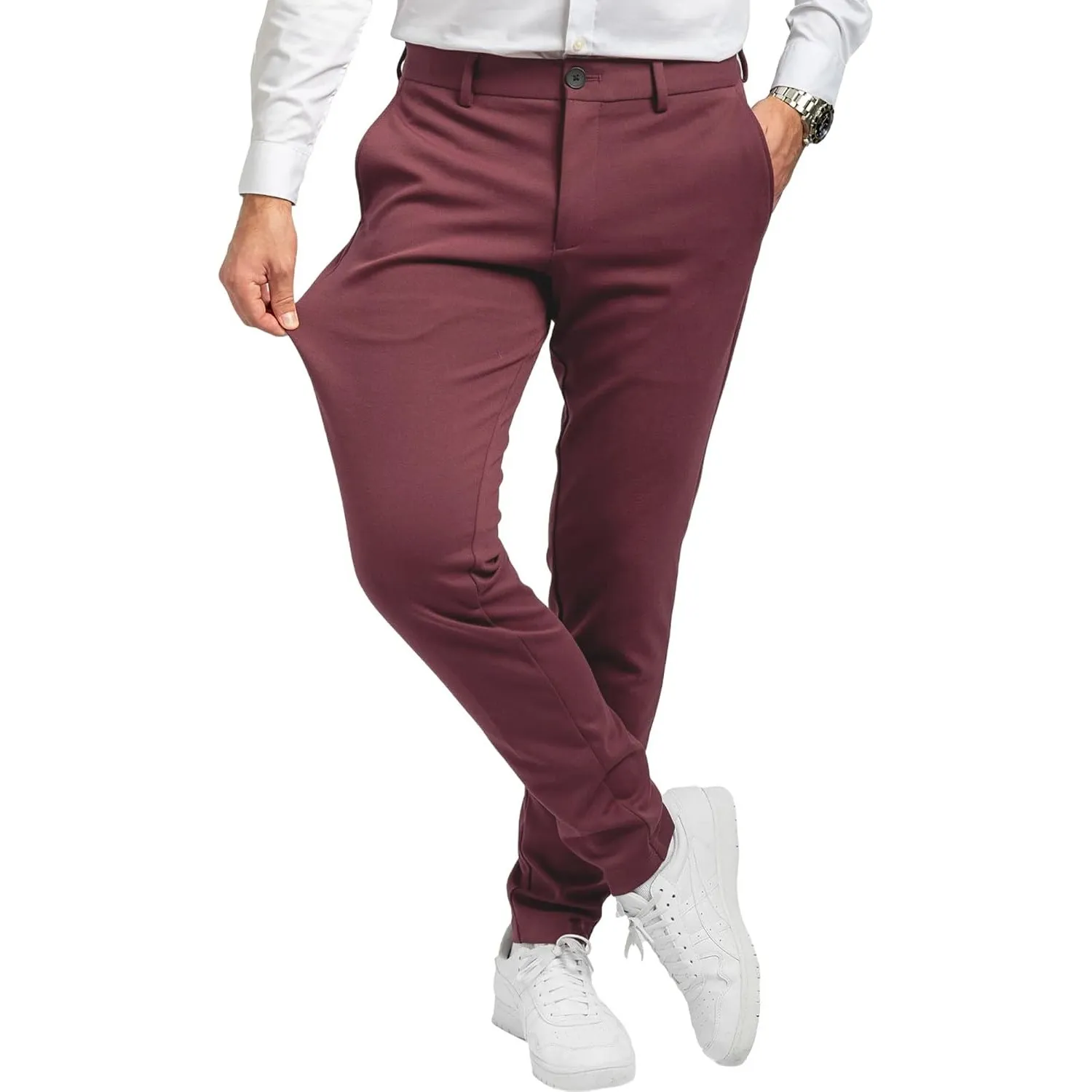 Performance Pants Chino Hose Herren Stretch Slim Fit | Sommerhose Anzughose