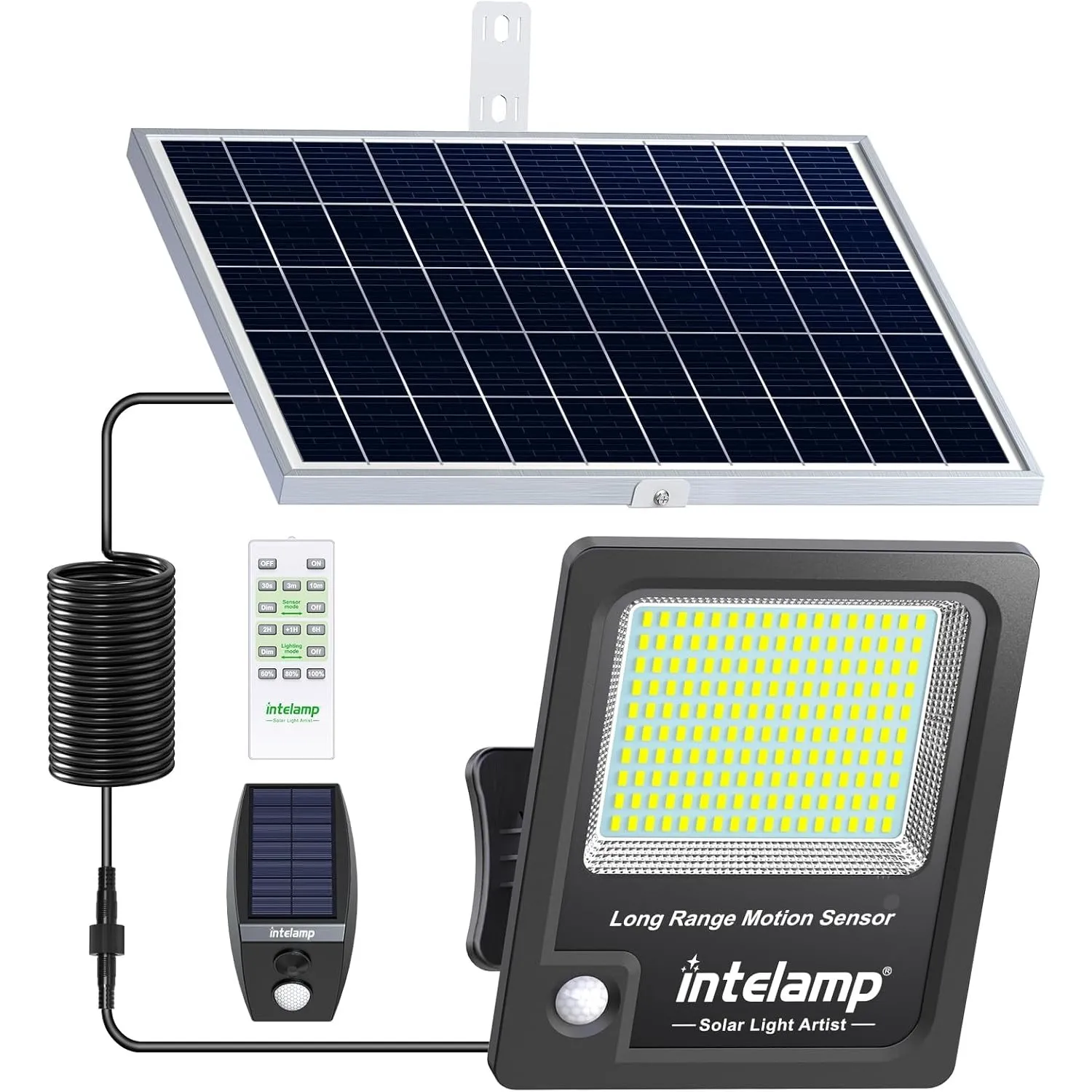 INTELAMP Solarlampen für außen mit Bewegungsmelder,12000mAh 3000LM