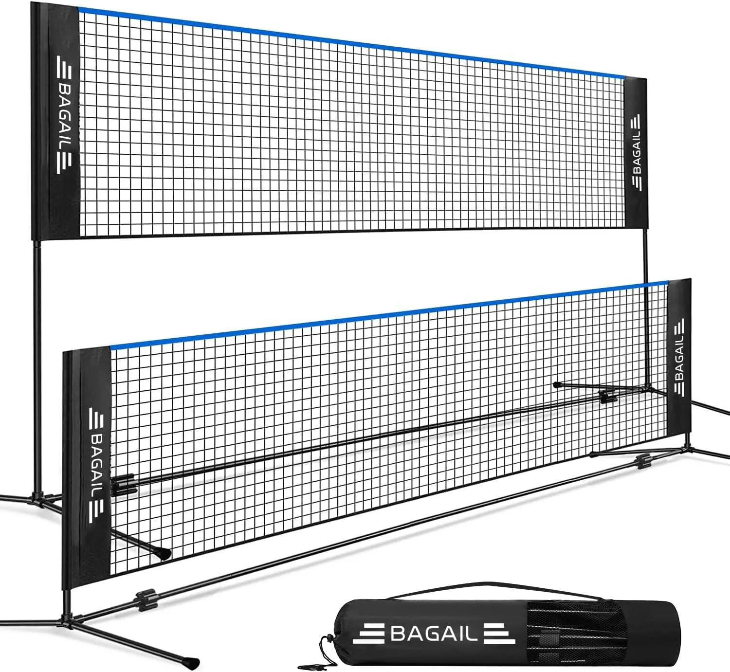 BAGAIL Badmintonnetz, faltbares Nylonnetz, höhenverstellbarer Ständer und Tragetasche, leicht auf- und abbaubar, Ideale…