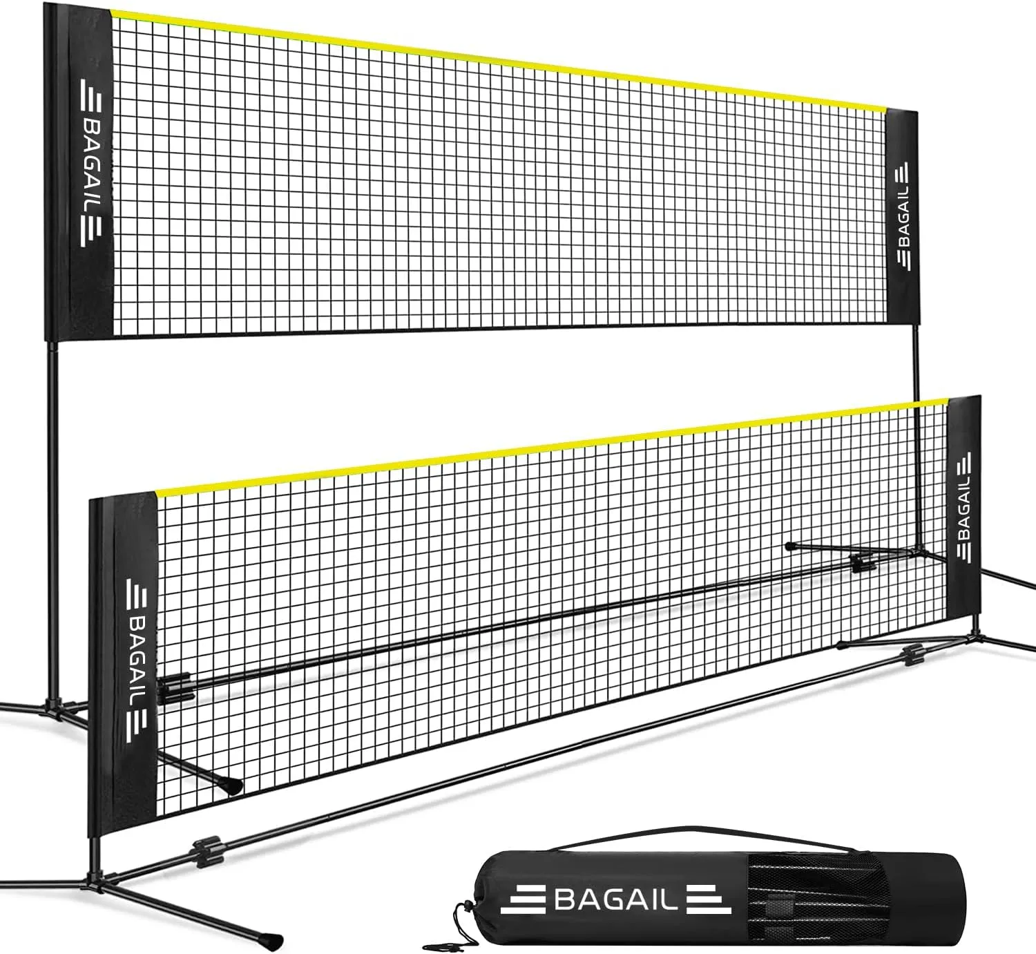 BAGAIL Badmintonnetz, faltbares Nylonnetz, höhenverstellbarer Ständer und Tragetasche, leicht auf- und abbaubar, Ideale…