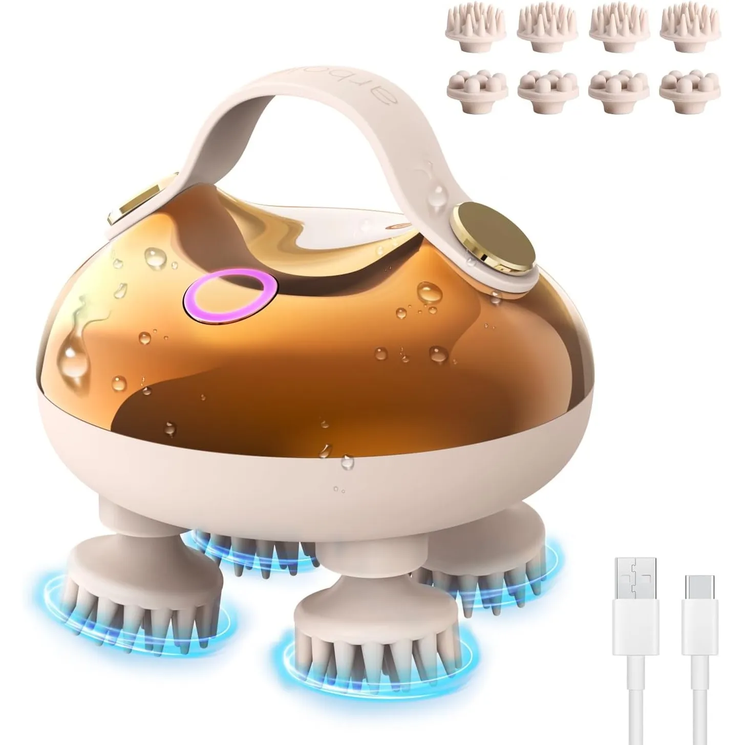 arboleaf Kopfmassagegerät Kopfmassage elektrisch mit 3 Massagemodi Golden