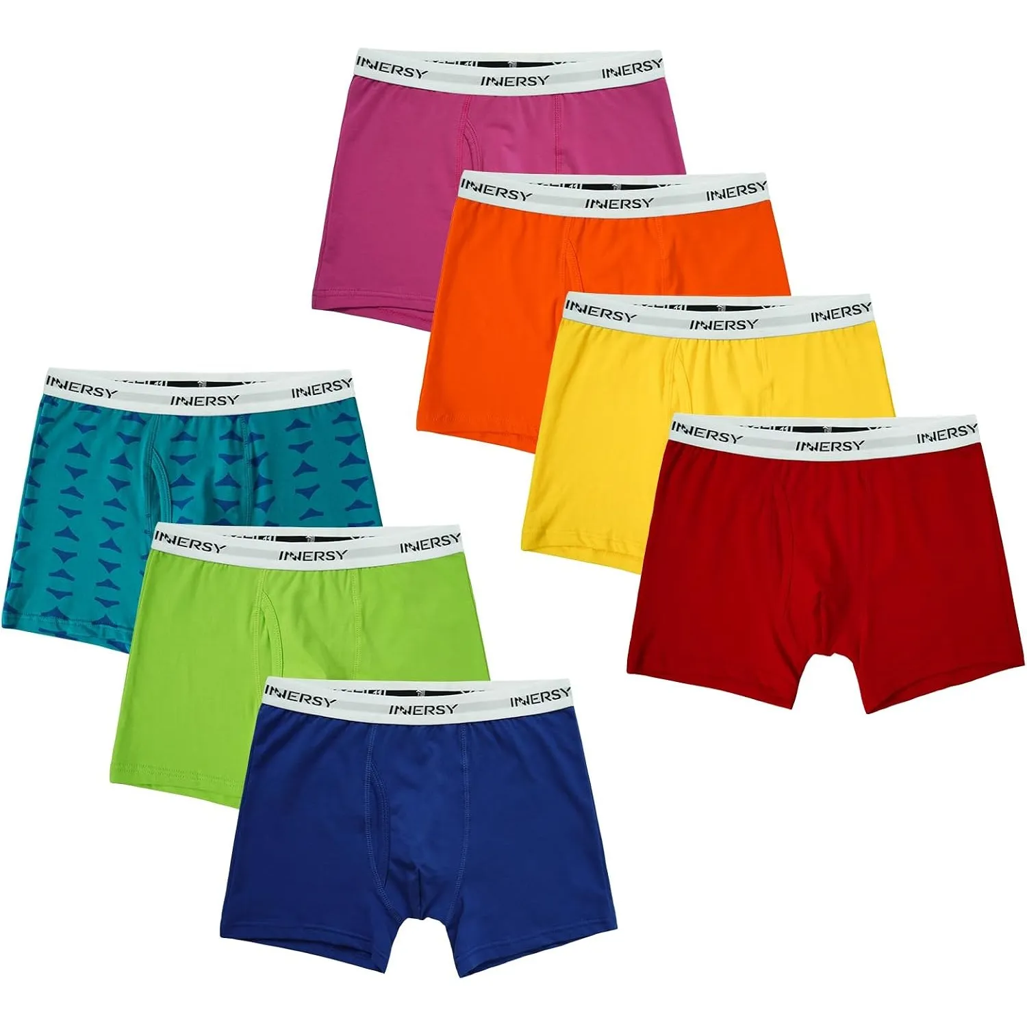 INNERSY Unterhosen Jungen Baumwolle Boxershorts mit Eingriff 128-176 7 Pack