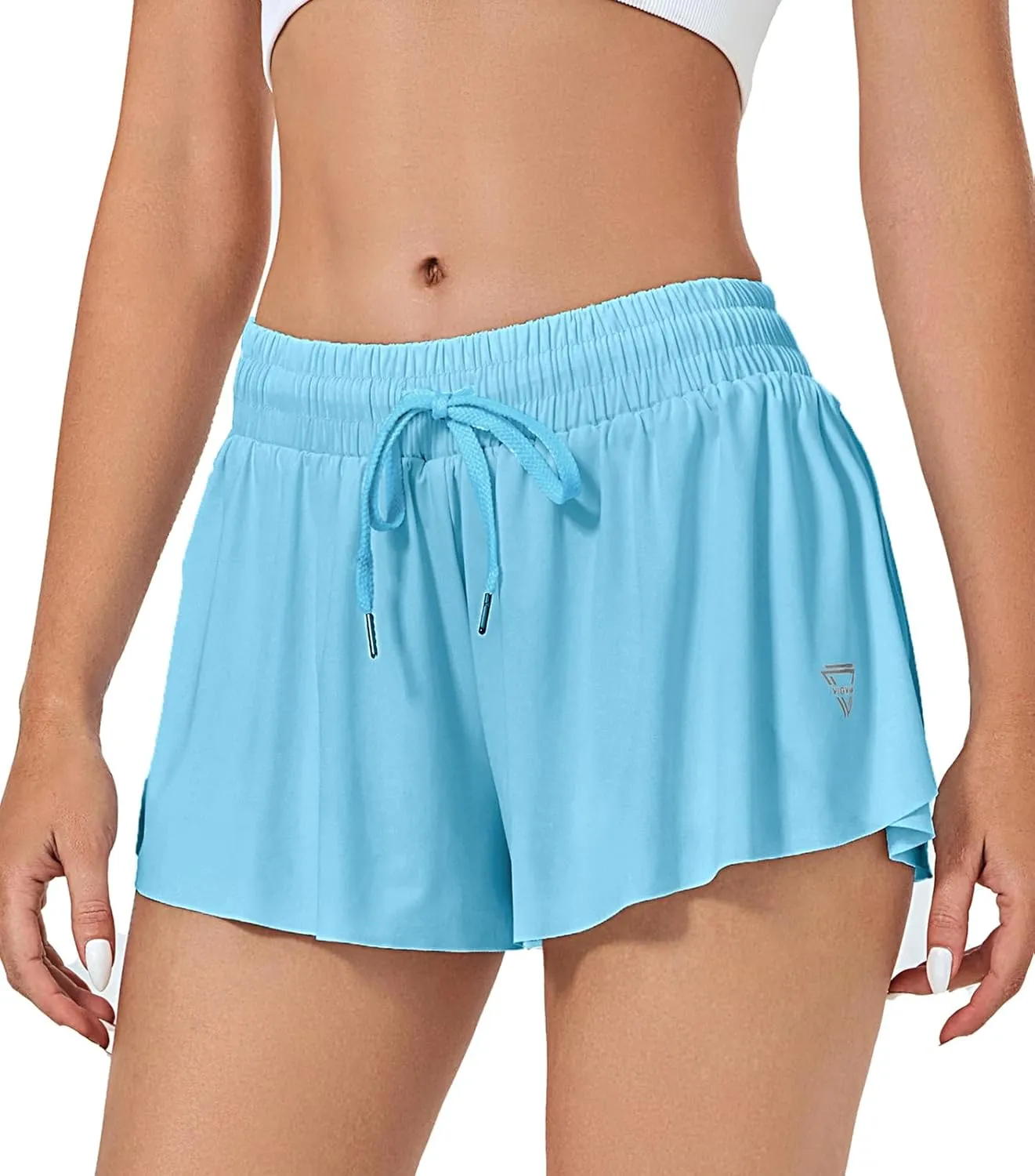 VIGVAN Shorts Women's Summer Sports Shorts 2 in 1 Short Sports Trousers Running Yoga Biker Shorts Quick-Drying Gym Fitn…