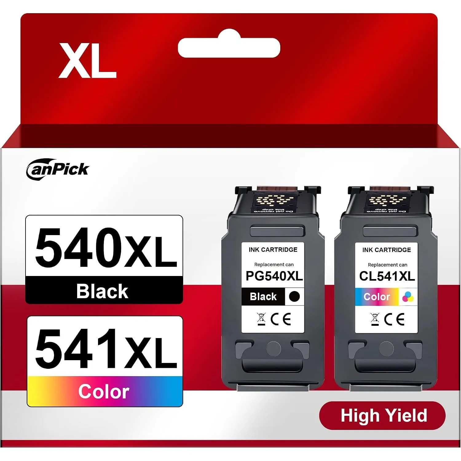 CanPick 540XL 541XL Multipack Ersatz für Canon Druckerpatronen 540 541 XL Schwarz Color PG 540 PG-540 CL 541 für Canon …