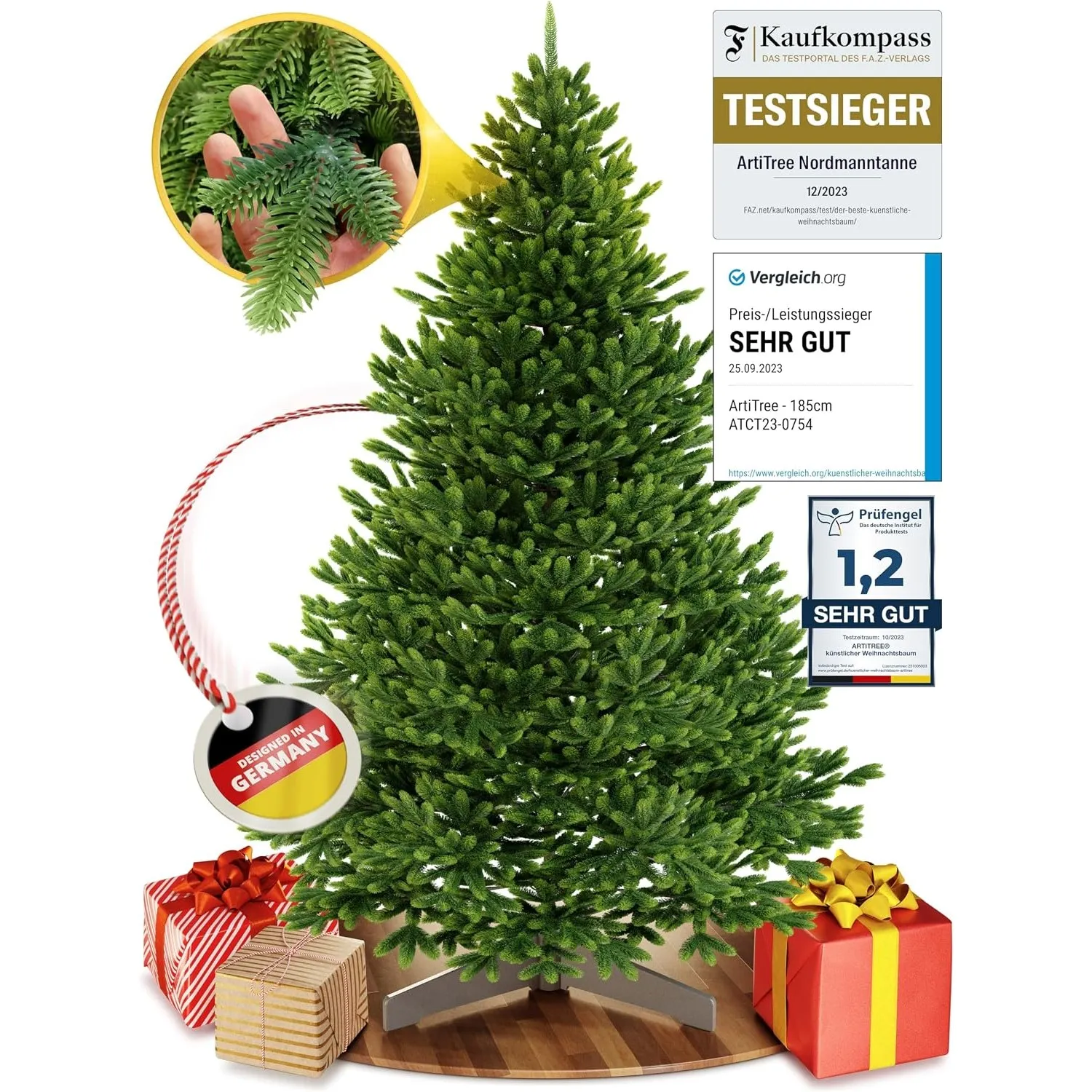 ArtiTree Künstlicher Weihnachtsbaum 210 cm – Nordfichte aus Spritzguss