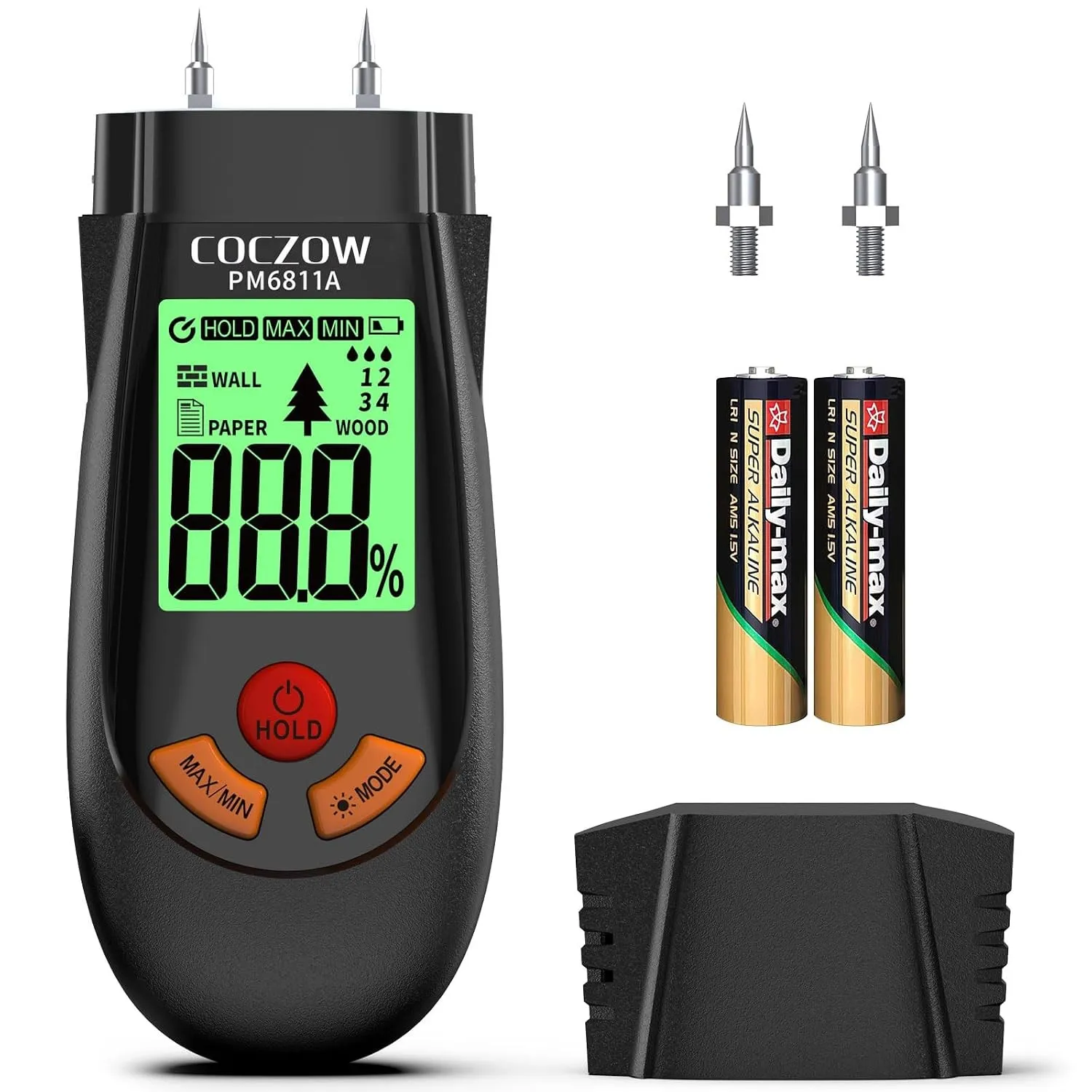 Feuchtigkeitsmessgerät, Feuchtigkeitsmesser Mit Batterie und LCD-Display, geeignet für die schnelle Bestimmung des Feuc…