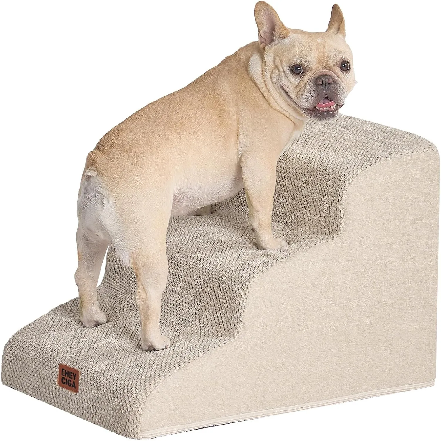 EHEYCIGA Hundetreppe für Kleine Hunde 40 cm Hoch, Haustiertreppe für Sofa Bett, Treppe für Hunde aus Hochdichtem Schwam…