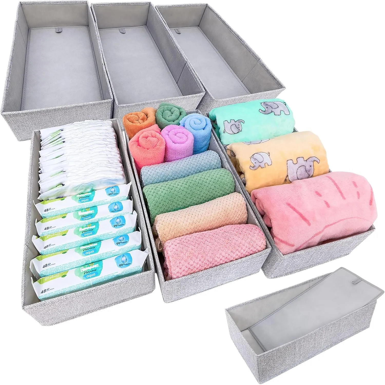 SIMPLE JOY® HEMNES DOUBLE FileFolding Box, für 160cm HEMNES Baby Wickelkommode Organizer Schadstoffgeprüft Schubladenei…