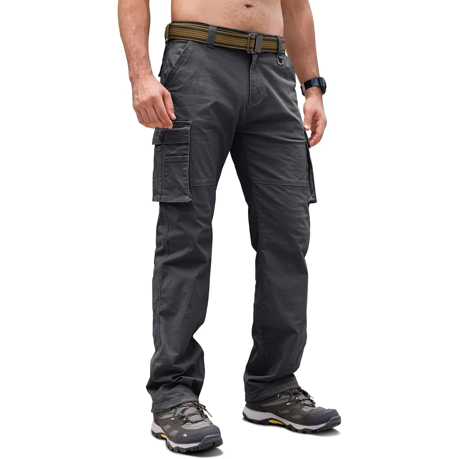 Cindeyar Cargohose Herren Relaxed Fit Baumwolle Wanderhose Herren Casual Arbeitshosen Männer Outdoor Militär Taktische …