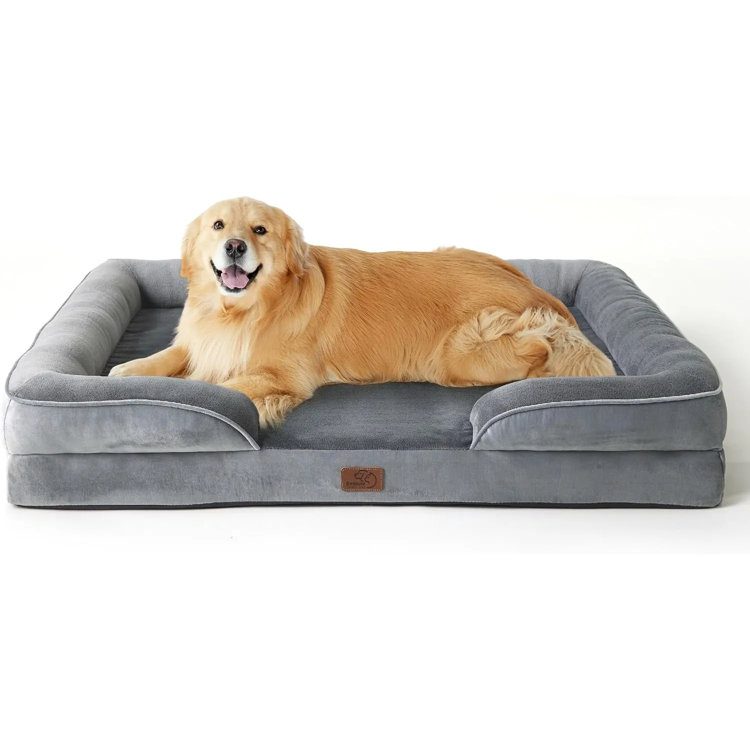BEDSURE orthopädisches Hundebett ergonomisches Hundesofa, 122x89cm, grau
