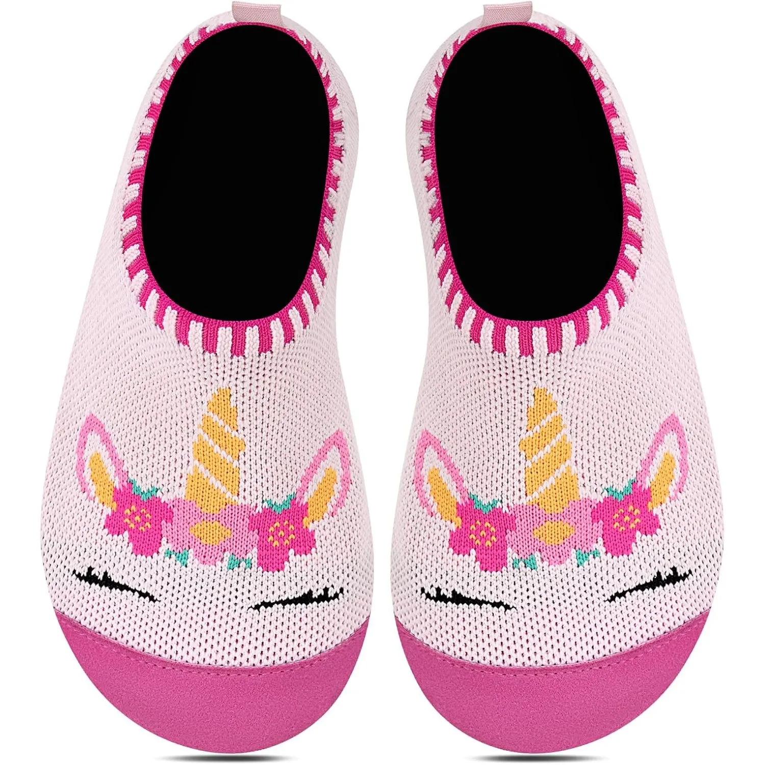 Kyopp Hausschuhe Kinder Mädchen Barfussschuhe Kindergarten Slippers Jungen | Rutschfest Pantoffeln, Atmungsaktiv Turnsc…