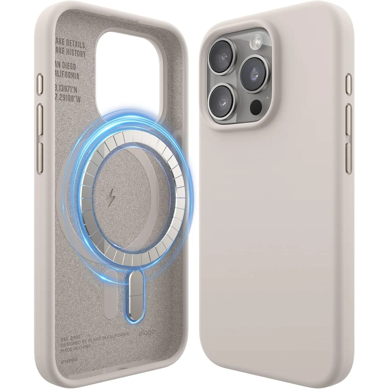 elago Magnetische Silikonhülle Kompatibel mit iPhone 15 Pro Hülle, Kompatibel mit MagSafe Alles Zubehör, Integrierte Ma…